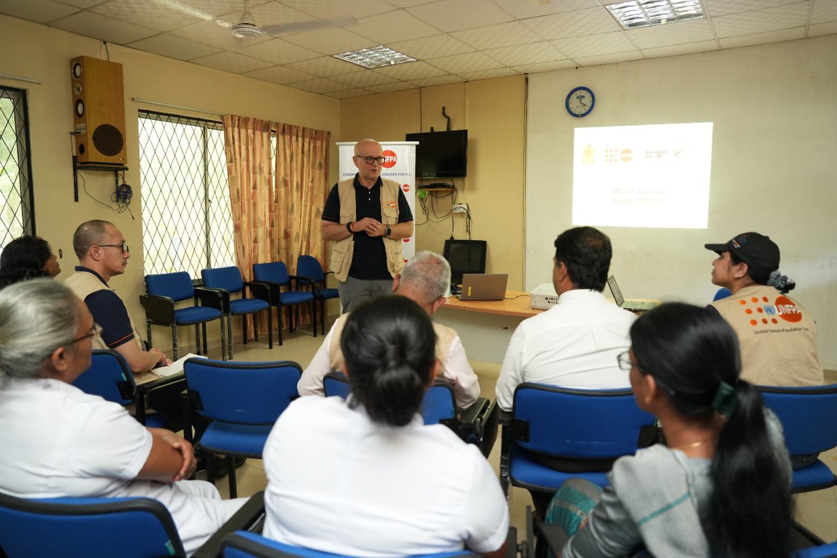 UNFPASriLanka's tweet photo. At Doluwa MOH in Kandy, @UNFPAAsiaPac Regional Director a.i. Dr. @bodirozasasha joined health officials and partners to review post #CycloneDitwah recovery efforts and discuss how @UNFPA support helped restore essential services for women and girls. https://t.co/ST2pFQN9XG