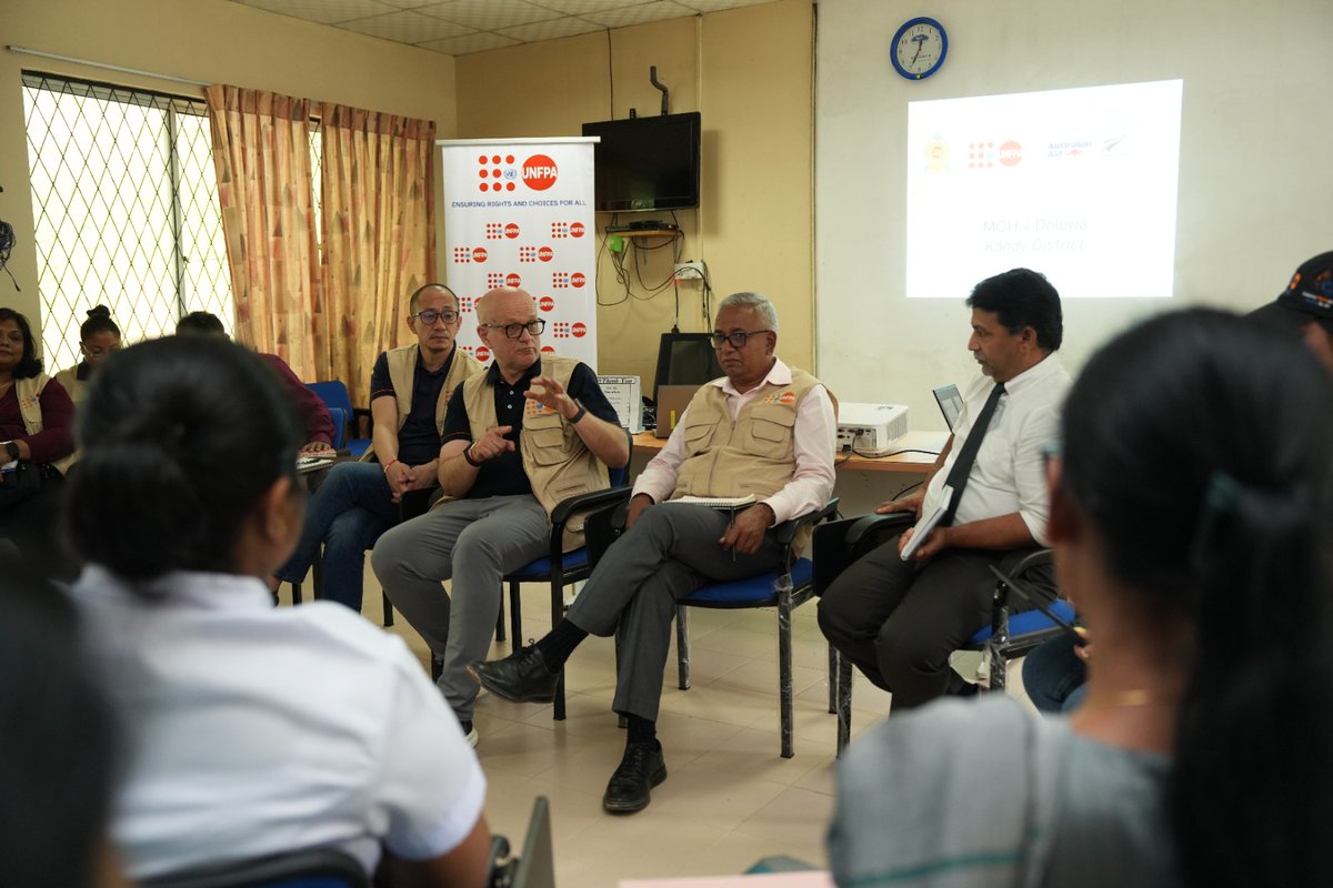 UNFPASriLanka's tweet photo. At Doluwa MOH in Kandy, @UNFPAAsiaPac Regional Director a.i. Dr. @bodirozasasha joined health officials and partners to review post #CycloneDitwah recovery efforts and discuss how @UNFPA support helped restore essential services for women and girls. https://t.co/ST2pFQN9XG