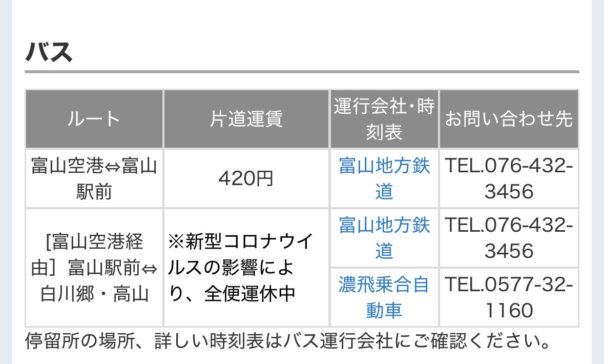 E251_kei's tweet photo. 富山高山すし空港、高山から富山空港までのバスがいまだにコロナで全便運休中なのが面白ポイント https://t.co/eOVQc3UKLk