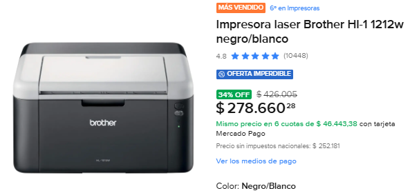 BotdeOfertas's tweet photo. ALERTA DE PRECIO
🖨️ Impresora Brother HL-1212W
⭐ Más de 10.000 compradores la recomiendan.
💥 34% OFF
💰 $278.660
https://t.co/nHOGkf1M0L https://t.co/WYfSula4V6