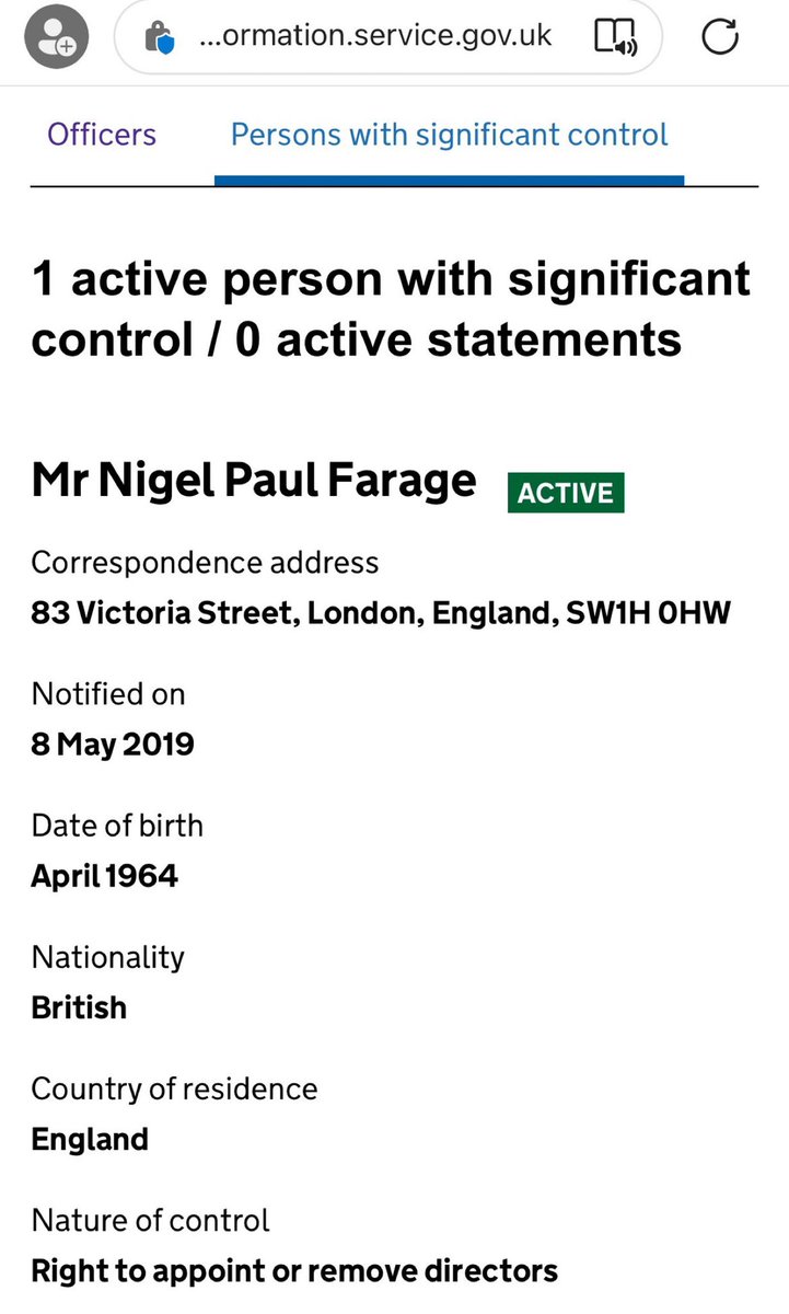 BrexitBuster's tweet photo. @MarinaPurkiss @jamesdavidmagee Farage has owned the bloody limited company since it was registered in 2018 as The Brexit Party Ltd. The only change has been the name to Reform UK Party Ltd. Here are the receipts from Companies House. Same company, same owner, same control, same shit. 💩 https://t.co/brR19bYgRq