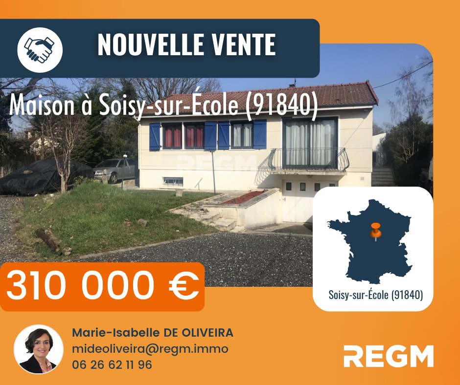 ContactRegm's tweet photo. Félicitations à Marie-Isabelle De Oliveira pour la vente d'une maison à Soisy-sur-École (91840).

N'hésitez pas à la contacter ou à lui envoyer un message si vous souhaitez qu'elle vous accompagne dans votre projet ! https://t.co/GqpQzQlcbV