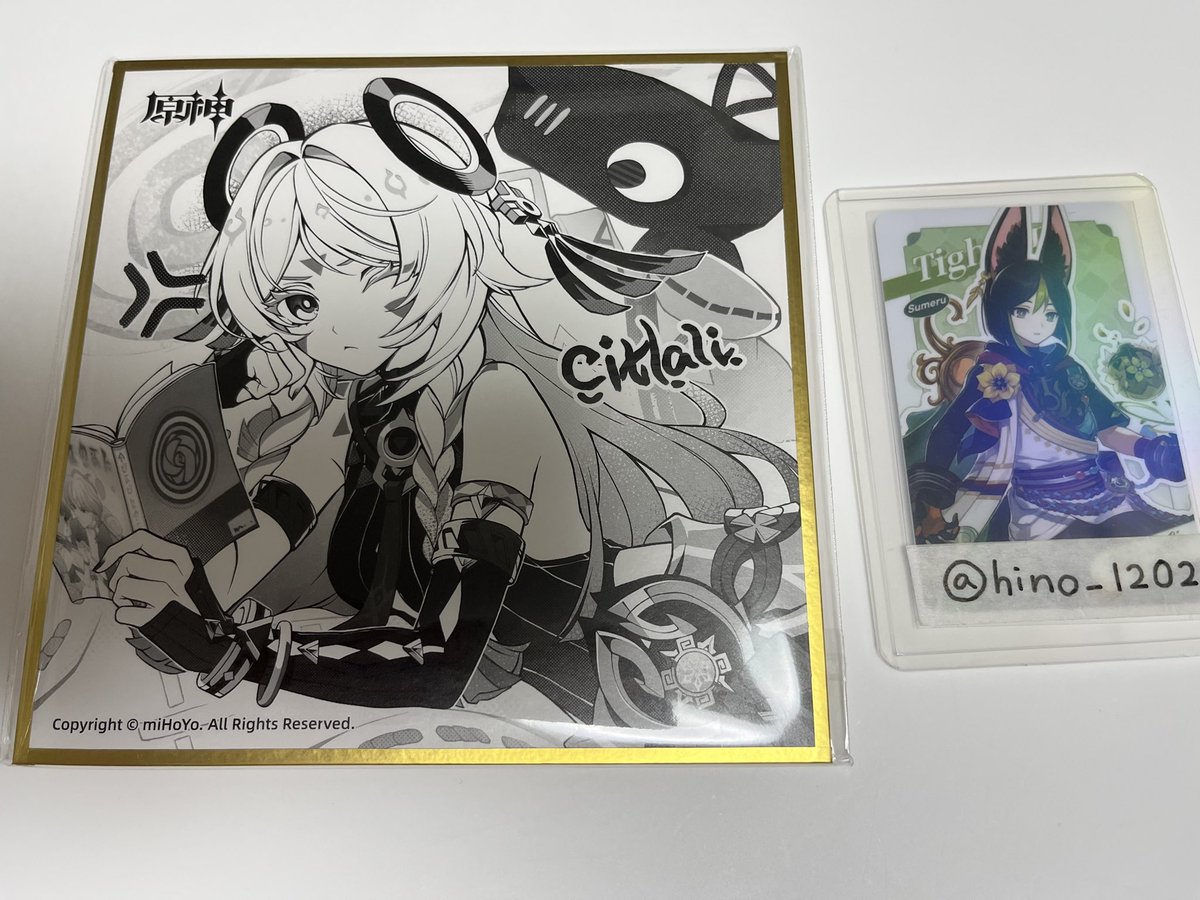 hino_1202's tweet photo. 原神　タオバオ　特典　色紙　交換　譲渡

譲)シトラリ色紙

求)異種ティナリor希望額＋送料

譲渡の金額は要相談

よろしくお願いいたします。 https://t.co/FW1Vk9slXn