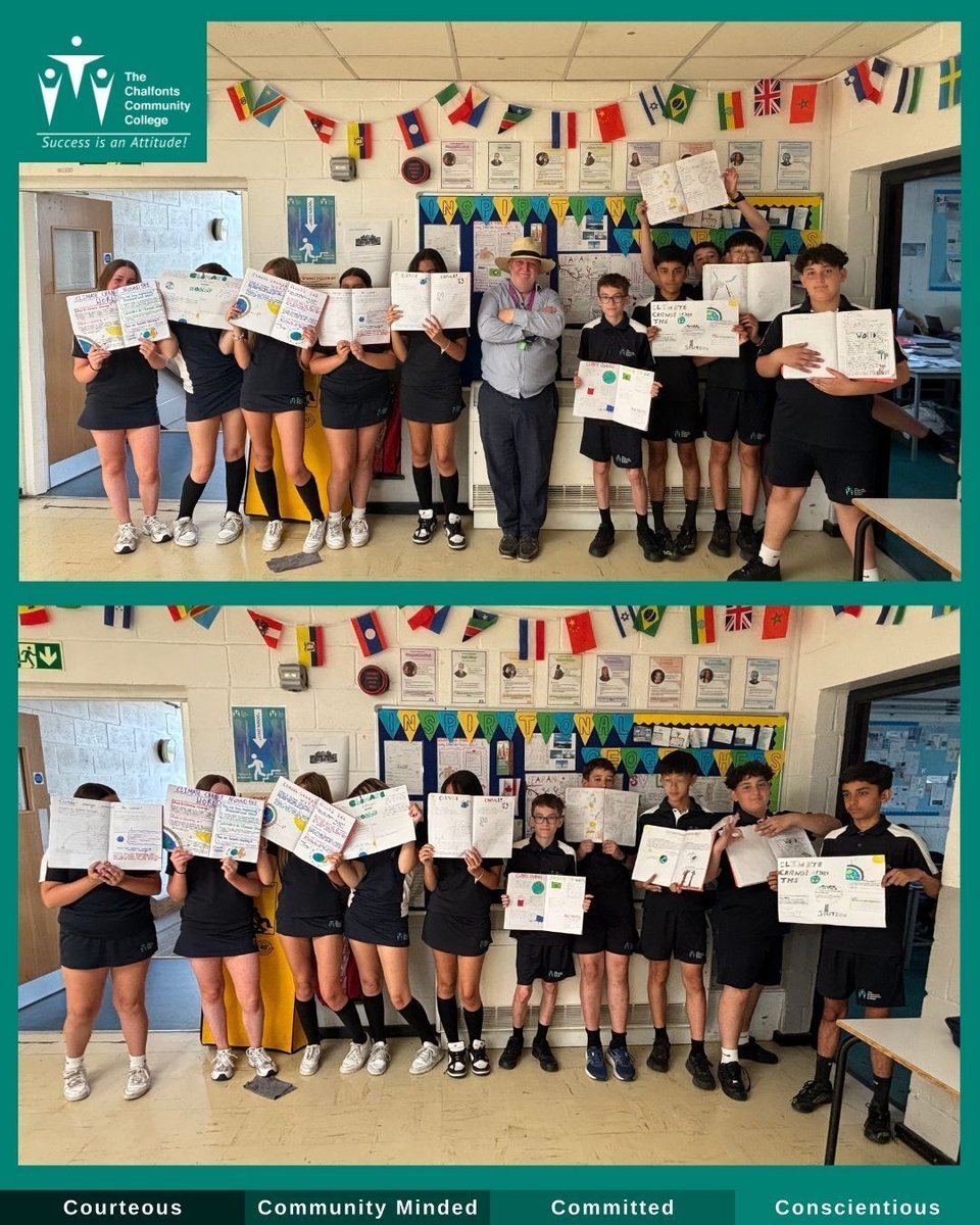 CCChalfonts's tweet photo. Year 8 have been studying climate and weather in Geography—very apt during our recent heatwave! 🌞

They've completed fieldwork around the school site and created excellent posters exploring climate change and its impacts. A timely topic after 10 consecutive days of 30°C! https://t.co/LmkLtUrFsb