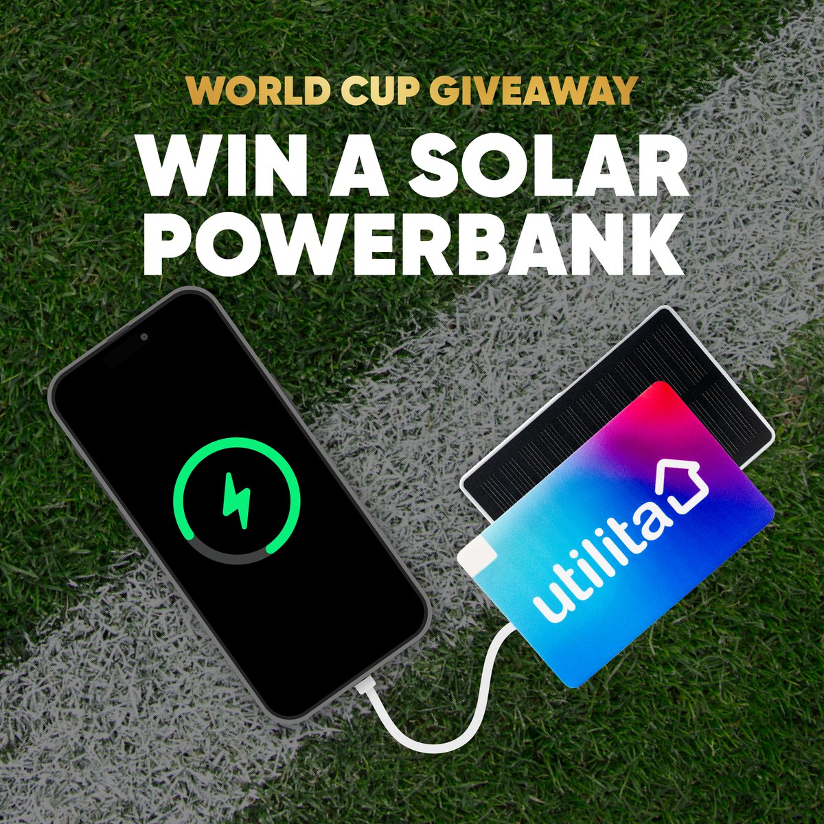 UtilitaFootball's tweet photo. ⚡ As the #FIFAWorldCup 🏆 continues, don't miss a giveaway with a 𝗨𝘁𝗶𝗹𝗶𝘁𝗮 𝗦𝗼𝗹𝗮𝗿 𝗣𝗼𝘄𝗲𝗿 𝗕𝗮𝗻𝗸! ⚡

Like and RT this post, follow us and tag the person you'd call with your last 1% of battery! 🪫

Entries close on Monday, 13th July at 5pm and winners will be notified by DM.

Powering phones and homes with solar! #UtilitaHome