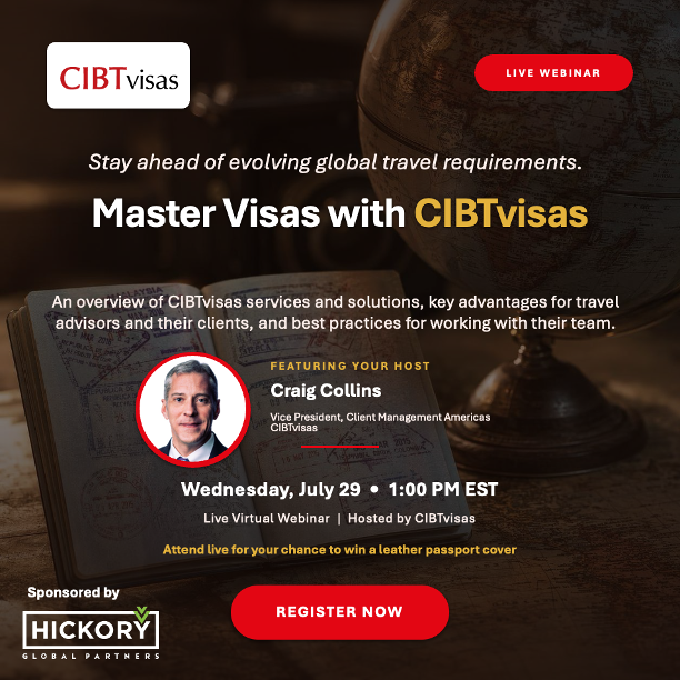 HickoryGlobal's tweet photo. Stay ahead of evolving global travel requirements. Join CIBTvisas for a complimentary live webinar and learn how their visa and travel-document expertise helps you support clients with confidence. 
https://t.co/bx7f3PanQJ https://t.co/0hcOCVxRwL