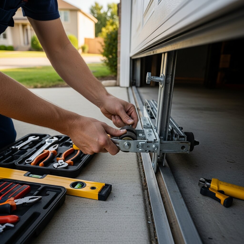 911GarageRepair's tweet photo. Is Your Garage Door Off Track? 🚦

A garage door that’s jumped the track isn’t just inconvenient, it can be unsafe. Stop using it and call a pro for a quick, safe fix!

#GarageDoorSafety #DallasHomeowners #RepairTips https://t.co/D6O5M4D1Dy