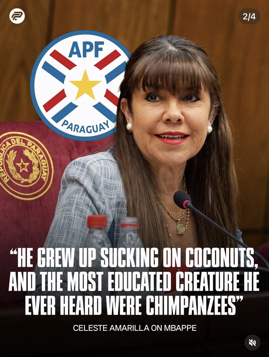liverbird2102's tweet photo. Evidence of blatant racism from Paraguayan Senator regarding Kylian Mbappé this won’t be covered up or pushed under a carpet https://t.co/BQw1AOZE1o