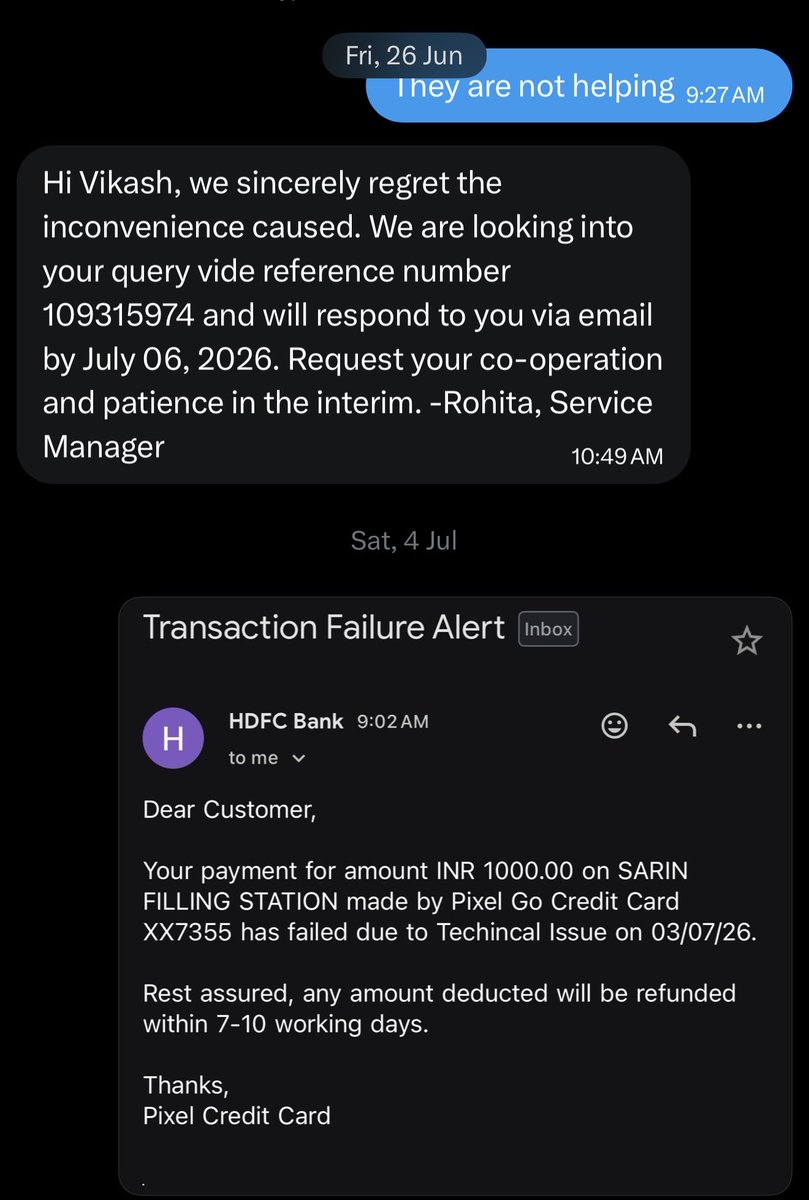 Vikash_deep_'s tweet photo. See that i am send this on 26/6/2026 but they was no replying me @HDFCBank_Cares @HDFC_Bank https://t.co/8LhFJPScKk