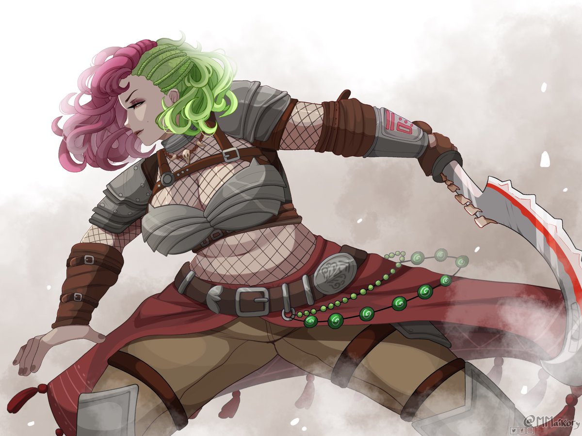 MMaikory_NSFW's tweet photo. Repost! This is another of the posts with which something very strange simply happened, I guess it was just an error of X, however I need to have this art here of this beautiful warrior lady, The oc belongs to  @AngelofKhonshu this was a little fanart for her ;-;; 💚💖💚💖💚 https://t.co/jPuu8dNr02
