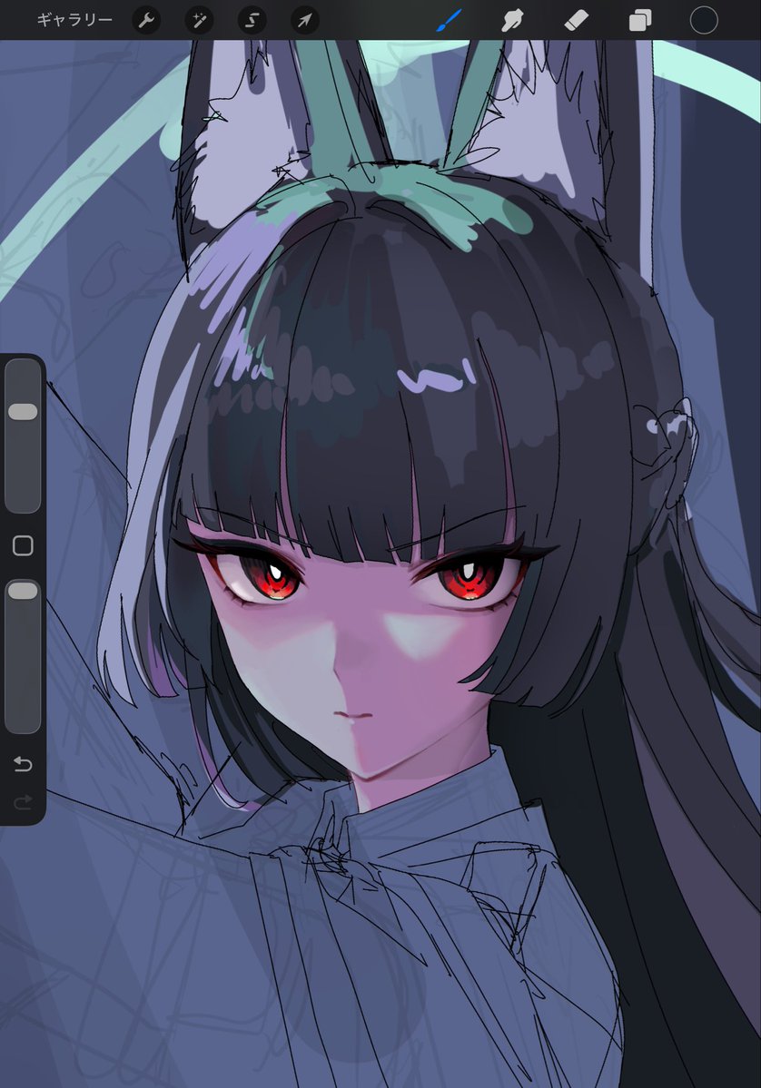 hamicyomi's tweet photo. 雅wip 
久しぶりに厚塗り
厚塗りは時間がかかる
悲しいかな　完成したら顔は半分隠れる予定なのだ https://t.co/rHeWIm21MM