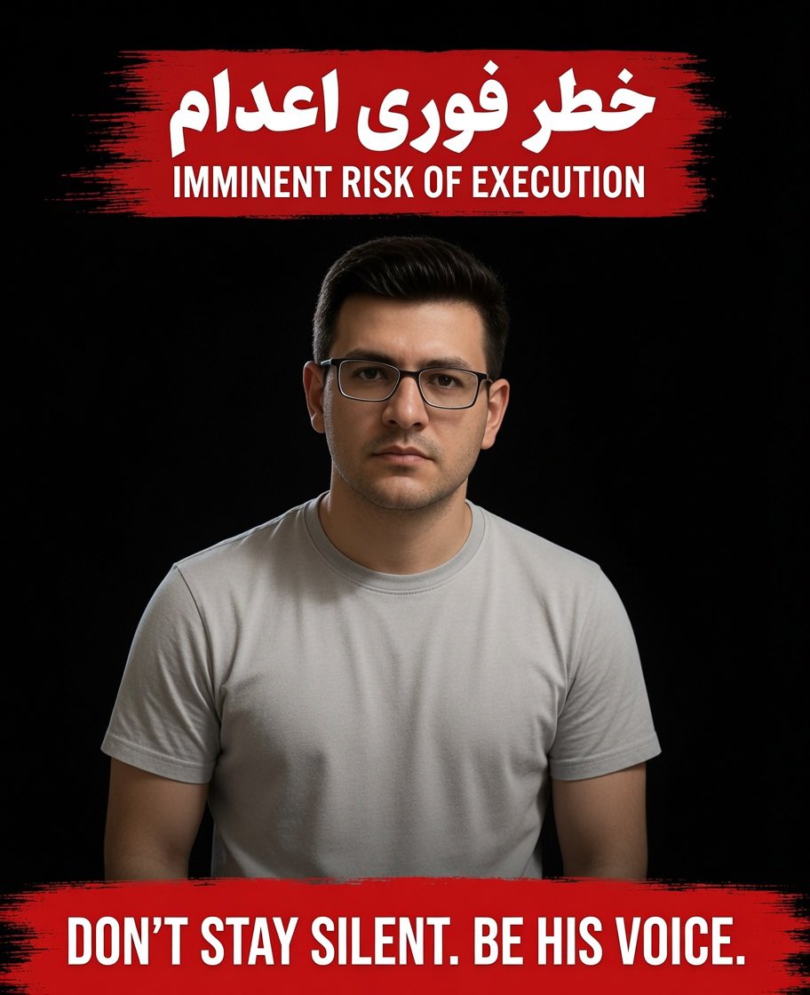 Hastiebaba's tweet photo. #احسان_فریدی، دانشجوی اهل تبریز، پس از یک روند قضایی کاملاً ناعادلانه به اعدام محکوم شده. جان او در خطر جدی و فوری قرار دارد.
خانواده‌اش در اضطراب و چشم‌انتظار حمایت عمومی هستند.
سکوت نکنیم. صدای او باشیم. https://t.co/d8FgnFuxOL
