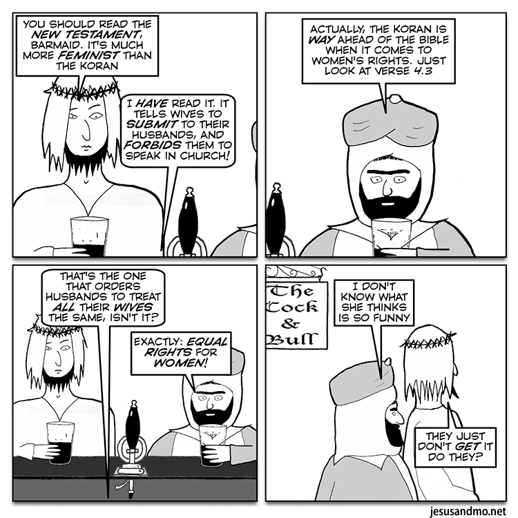 JandMo's tweet photo. In today's J&amp;M, the boys polish up their feminist credentials: https://t.co/9ypt7glHF2