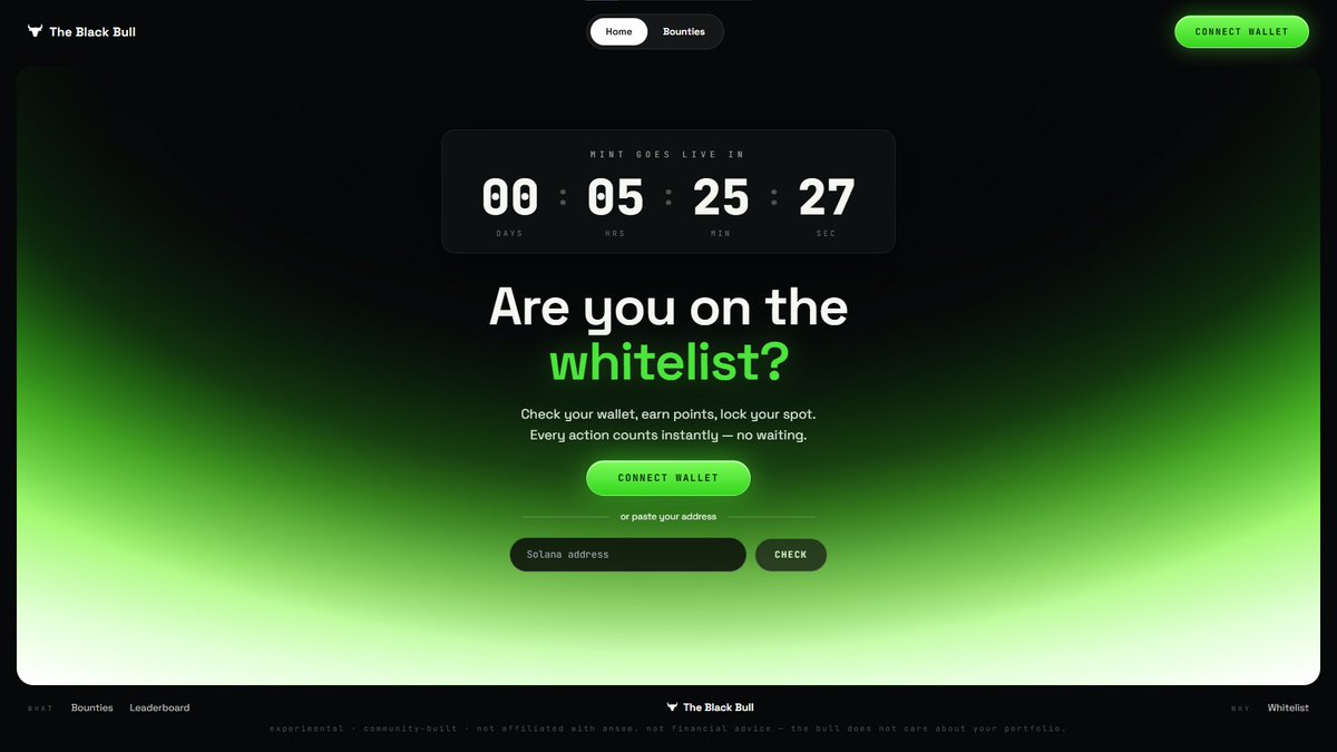 gL1Mjke's tweet photo. 🐂 THE BLACK BULL — why this is different

most NFT launches follow the same script: quiet roadmap, pre-made art, whitelist for insiders, mint, dump. you've seen it a hundred times.

@SOLsesame flipped it. no roadmap written in advance. no art locked in before the community even shows up. supply, price, art — all decided live, by whoever's actually in the room. it's building in public in the most literal sense: 24 hours from zero to mint, built by the herd for the $ANSEM army.

that's the part that got me. not the hype, not the countdown — the fact that the thing you're minting is being shaped by people earning their spot right now, not by a team that already decided everything behind closed doors months ago.

is it risky? sure. anything built this fast, this loud, is. but "risky and honest" beats "safe and scripted" every time for me. the herd is stacking points, inviting more people in, writing why they're here — and the ones building something genuinely cool skip the line entirely. that's a different kind of meritocracy than most drops even pretend to have.

if you're early to something like this, you're not early because you got lucky with a whitelist code. you're early because you showed up and did something.
check it, stack points, lock your spot - https://t.co/Zuz9KPY3NS