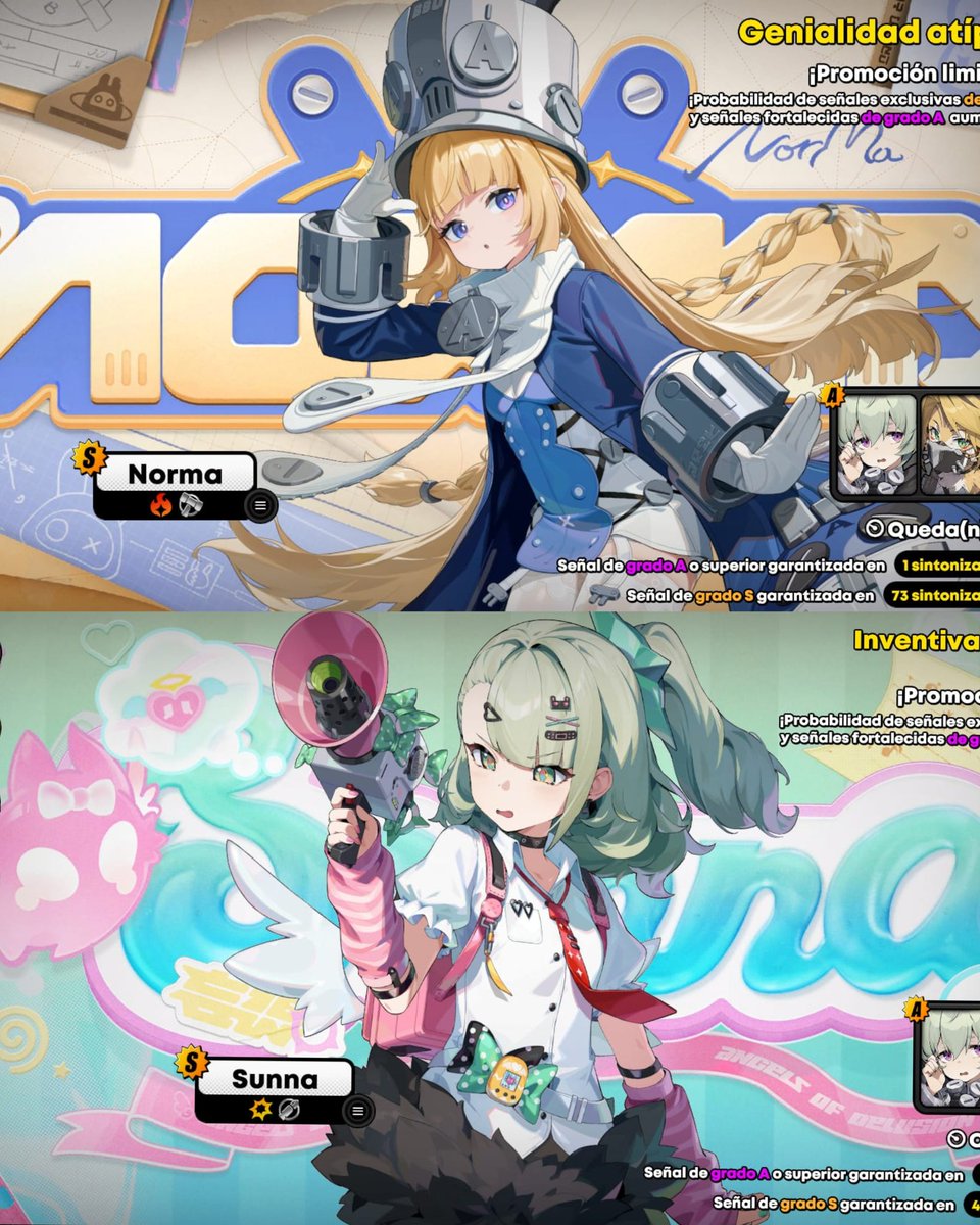 RinguReko's tweet photo. Banners de Norma y Sunna ya disponibles en el servidor Europeo‼️

Mucha suerte a todos en vuestras tiradas ✨

#ZenlessZoneZero #ゼンゼロ https://t.co/83qAAmxq4v