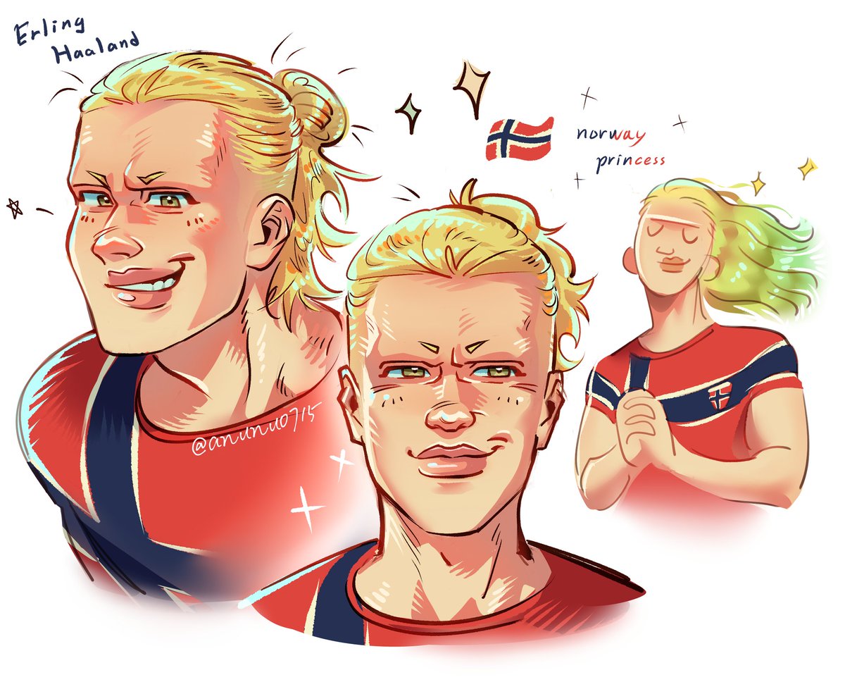 anunu0715's tweet photo. Haaland is all over my feed so I drew him in my kawaii style #haaland #fifaworldcup2026 https://t.co/0YInMmZbCt
