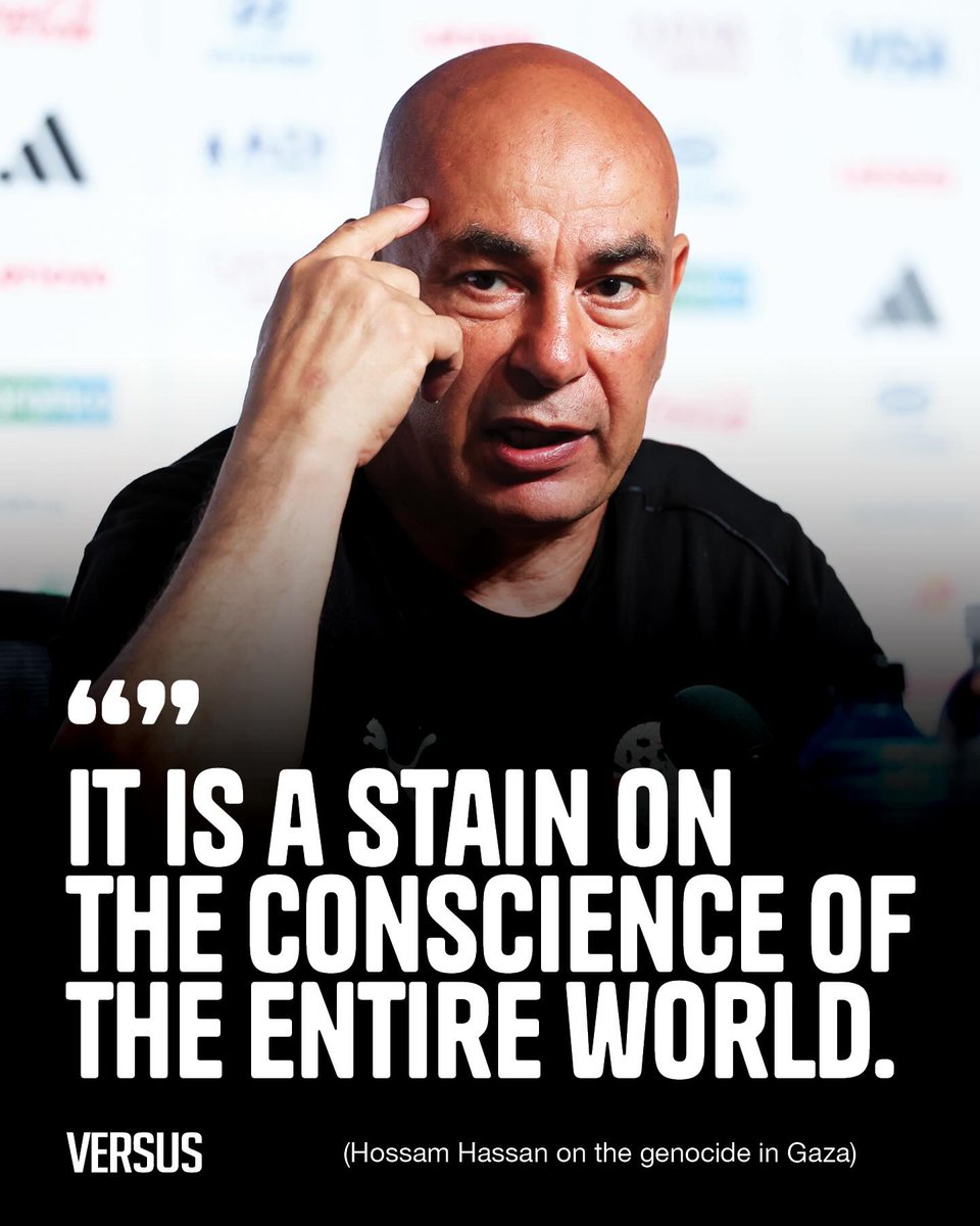 vsrsus's tweet photo. Egypt coach Hossam Hassan has used football’s biggest stage to stand in support of the Palestinian people. https://t.co/snEc0qIPTU