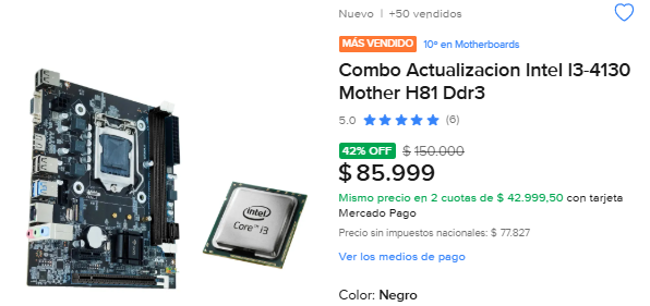 BotdeOfertas's tweet photo. 🚨 NO ES CASUALIDAD QUE SEA DE LOS MÁS VENDIDOS.
💻 Combo Intel Core i3-4130 + Mother H81 DDR3
✔️ Upgrade económico.
✔️ Ideal para oficina, estudio y uso diario.
🔥 42% OFF
 $150.000 ➜ $85.999
https://t.co/SIvZekhoN5 https://t.co/ndB9Q0SrZ6