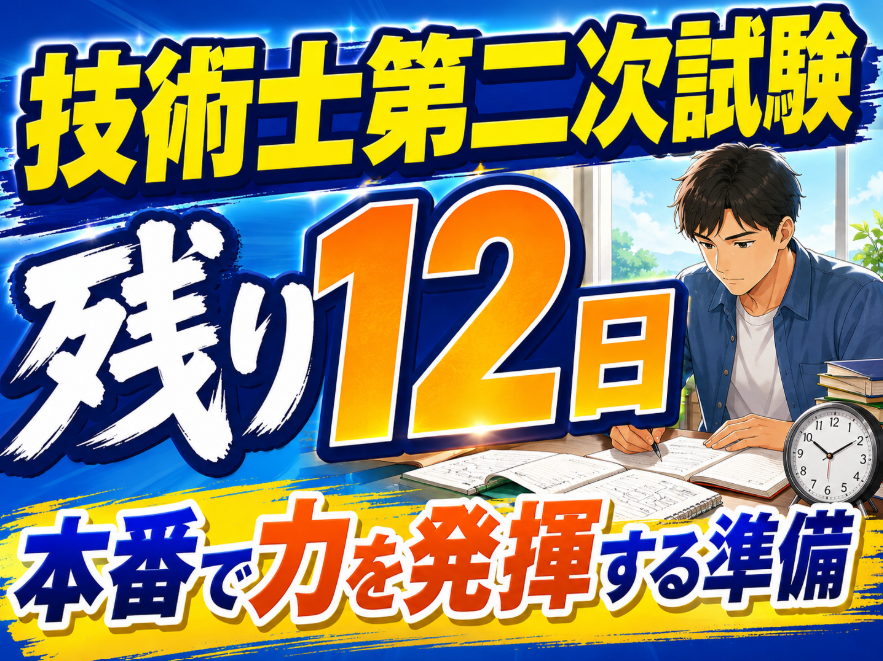 pe_metals_O's tweet photo. 【私の体験談】技術士第二次試験まで、あと12日。

残り12日で知識をゼロから増やすのは正直難しいです。
でも、本番でしっかり力を発揮するための準備は、
まだ十分にできます。

✅ 問題文を読んだら、まず何を考えるか
✅どのような順番で論述を組み立てるか
✅自分の経験・知見とどう結びつけるか  

こうした「思考の型」を今一度確認しておくと、本番で落ち着いて答案を書くことができます。

私にとって最後の12日は、
「知識を詰め込む時間」ではなく
「本番で最大限力を発揮する準備の時間」にしました。

皆さんも体調を整えながら、最後まで頑張ってください！

#技術士
#技術士第二次試験
#金属部門
#技術士試験
