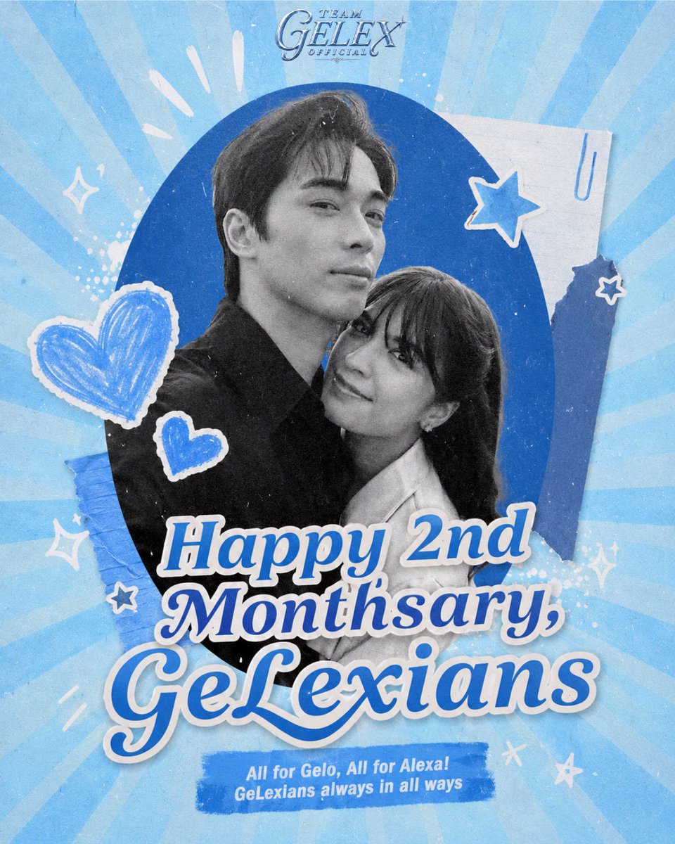 teamgelexofc's tweet photo. 🩵 𝑻𝑾𝑶 𝑴𝑶𝑵𝑻𝑯𝑺. 𝑶𝑵𝑬 𝑭𝑨𝑵𝑫𝑶𝑴. 𝑪𝑶𝑼𝑵𝑻𝑳𝑬𝑺𝑺 𝑴𝑬𝑴𝑶𝑹𝑰𝑬𝑺. 💙

Celebrating two incredible months of love, support, and unforgettable moments as one GeLexian fanmily.  

Thank you to every 𝐆𝐞𝐋𝐞𝐱𝐢𝐚𝐧 who continues to show up, stream, vote, trend, cheer, and believe in GeLex. Every milestone we've reached is a reflection of our shared passion and unwavering support. 

Here's to growing stronger together and creating even more beautiful memories in the chapters ahead.  

𝗛𝗮𝗽𝗽𝘆 2𝗻𝗱 𝗠𝗼𝗻𝘁𝗵𝘀𝗮𝗿𝘆, 𝗚𝗲𝗟𝗲𝘅𝗶𝗮𝗻𝘀! ✨  

All for Gelo. All for Alexa. 

GELEXIANS ALWAYS IN ALL WAYS 🌟

#GeLex #GeLexians #TGLO 
#TeamPanda | #Dolphins | #Beeshies
@alexailacad | @BGYO_Gelo