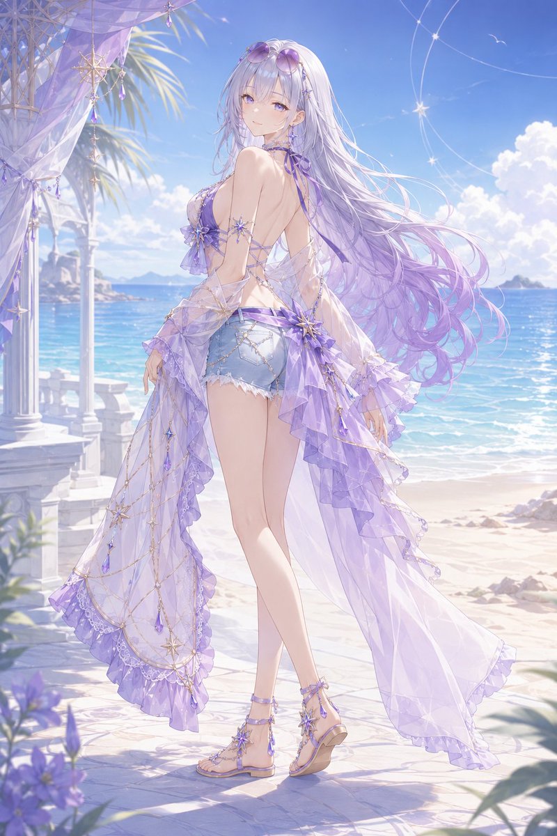 samuraionigiri2's tweet photo. 【星波ラベンダービーチセット、創作神殿の衣装箱】chatAI用プロンプト
うちの子アストリスをイメージした水着衣装です☺️
よかったら皆さんのうちの子にも着せてみてください
リプ欄に日本語、英語プロンプト書いておきます
SFW
#AIart https://t.co/uOrTjksIH9