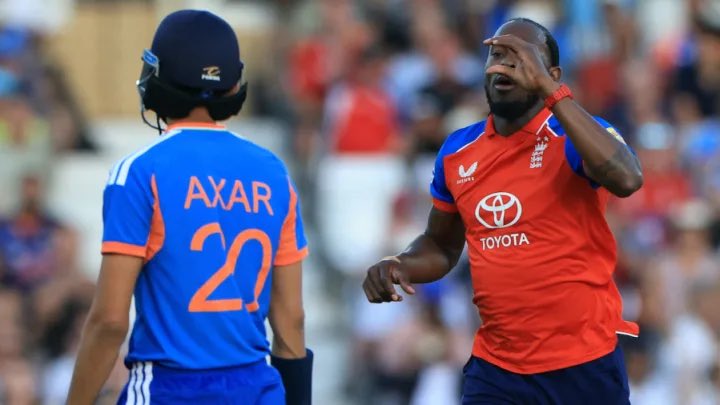 Vipintiwari952's tweet photo. Jofra Archer, in other words, called Indian batters IPL flat-track bullies. 🚨 

He said : “You try to bowl straight and hit a good length here, whereas over there (In IPL), because they make it so easy for batters and the boundaries are so small, you have to be really, really precise. Here, I feel like your margin for error is a little bit bigger.

At the IPL, sometimes 200 isn’t safe. With 200 on the board on that wicket, I don’t want to say we were confident, but I felt they would have needed a really special innings to chase it down. [Press]