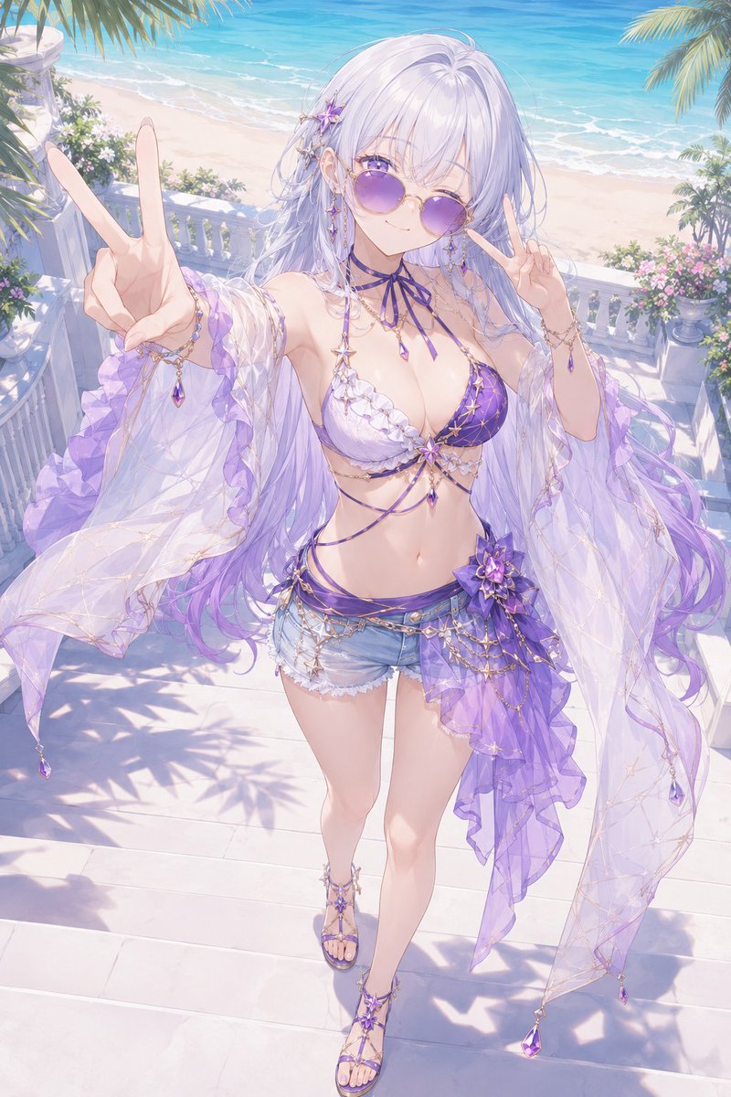 samuraionigiri2's tweet photo. 【星波ラベンダービーチセット、創作神殿の衣装箱】chatAI用プロンプト
うちの子アストリスをイメージした水着衣装です☺️
よかったら皆さんのうちの子にも着せてみてください
リプ欄に日本語、英語プロンプト書いておきます
SFW
#AIart https://t.co/uOrTjksIH9