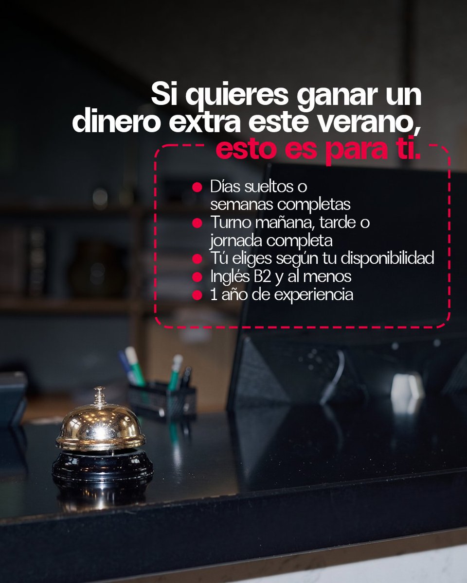adecco_es's tweet photo. Buscamos recepcionistas para cubrir sustituciones en Madrid, Barcelona, Valencia, Sevilla y Bilbao entre junio y septiembre. Días sueltos o semanas completas.

👉 https://t.co/s2mUwW0iEb https://t.co/PxZMNLpf5q
