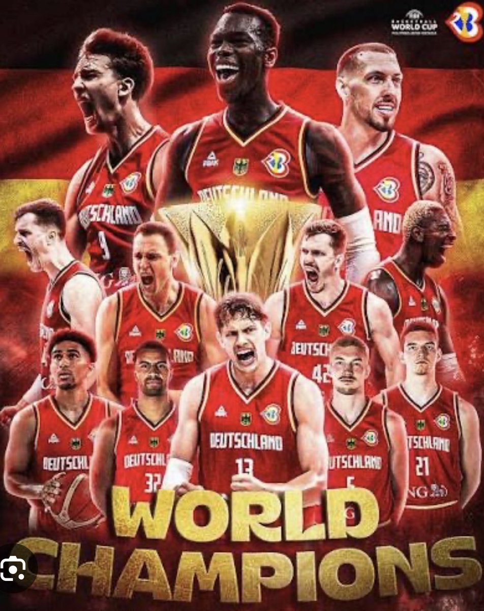 MMaxScheuermann's tweet photo. @MattCouture5 May I introduce the current world champion in basketball:
GERMANY 
@ FIBA World Cup 2023 https://t.co/dz04FXCZSk