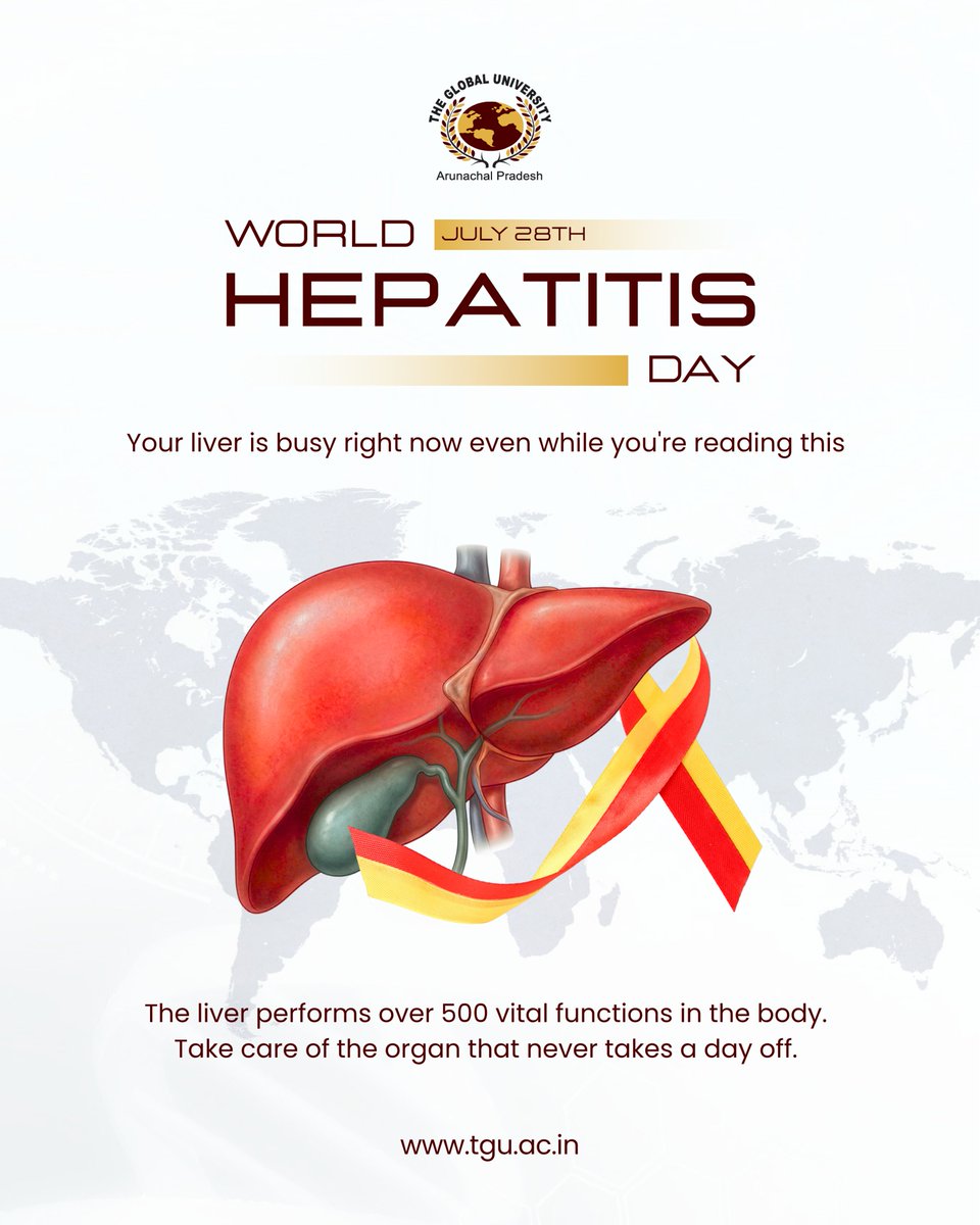 theglobaluni's tweet photo. Your liver never takes a day off.

This World Hepatitis Day, protect it with awareness, timely screening, and vaccination. 🩺

🌐 Visit: https://t.co/hlnqDntEBf

#theglobaluniversity #worldhepatitisday #hepatitisawareness #liverhealth #livercare #exploremore https://t.co/wVsB6LdzEu