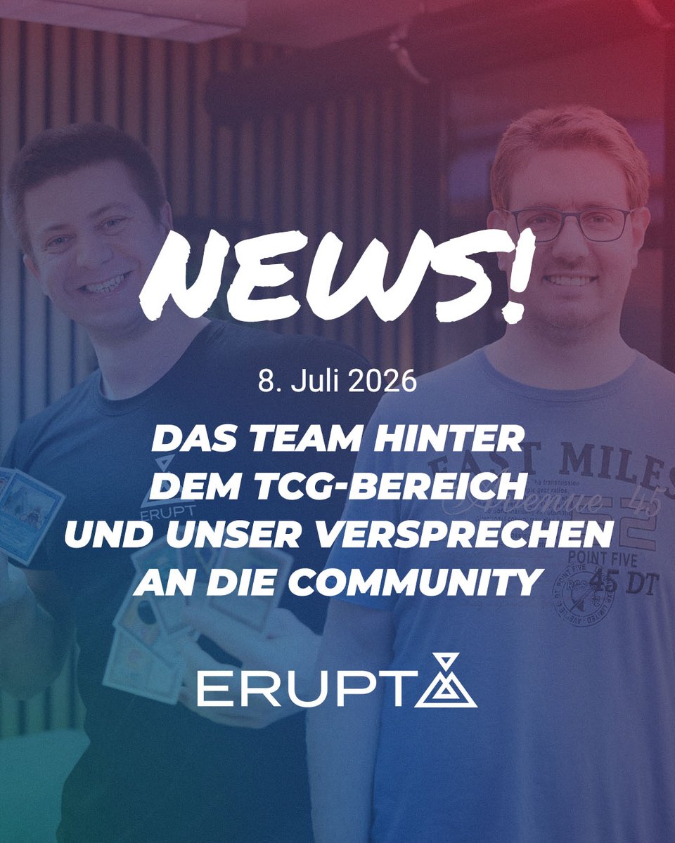 erupt_lounge's tweet photo. News 📢 Behind every new TCG shop is something even more important: a passionate team and a clear promise to the community. 🎴

Meet Dani &amp; Äbi and learn more about our promise

Read the full article here ▶️ https://t.co/7vwN9ewYyo https://t.co/qeHf9WgxZq