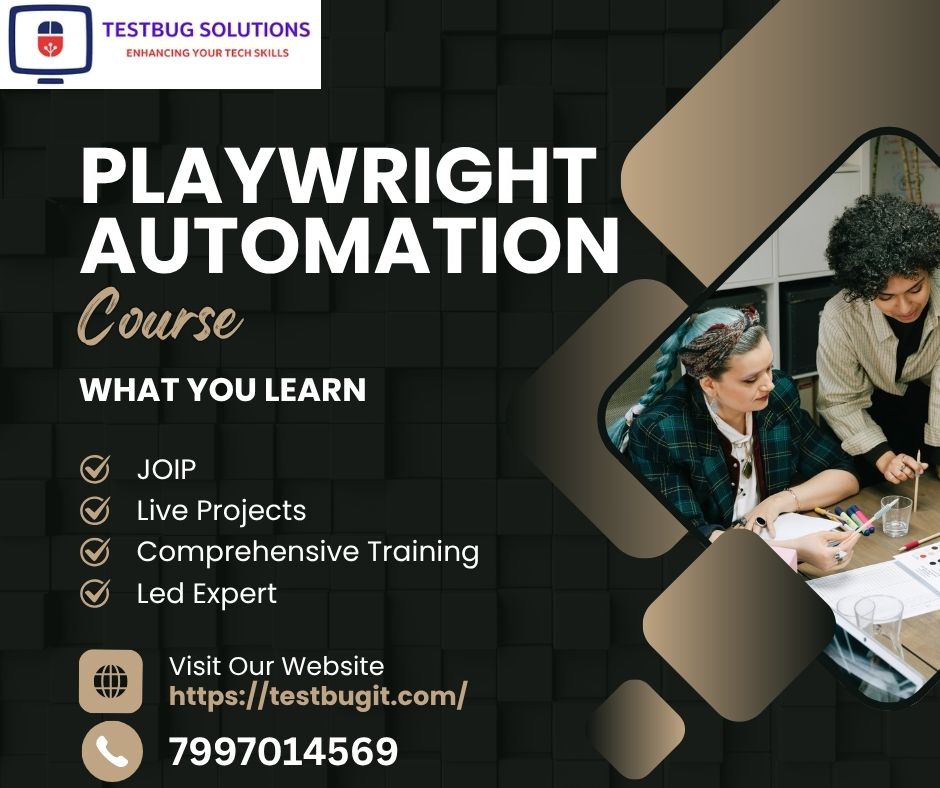 molletibalu's tweet photo. Best Playwright Automation Testing Training in Hyderabad
https://t.co/h9c3eX2LWG
https://t.co/yFSP85ecOx
https://t.co/29i0Xpdw7g
https://t.co/x0jGXoDsc5
#playwrightautomation #playwrightautomationcourse #playwrightautomationcoursetrining #softwaretesting #testingtools https://t.co/uJzd9AnqZX