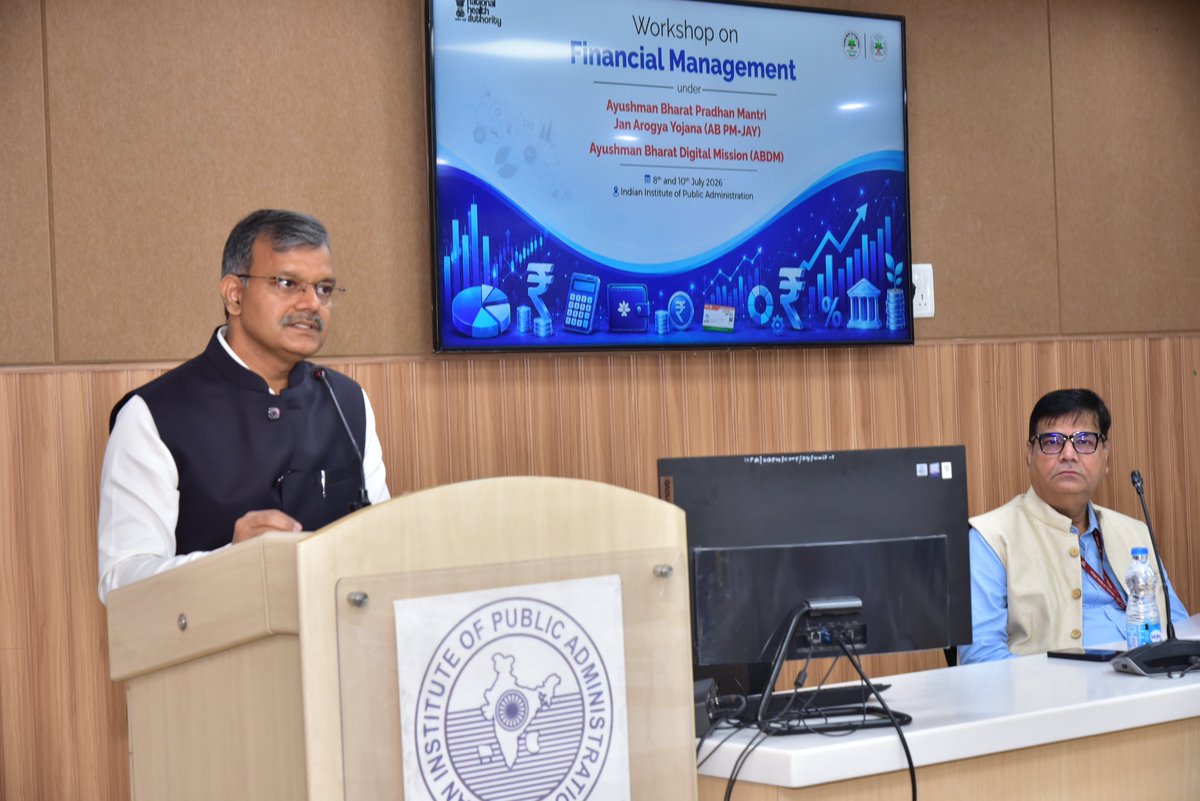 AyushmanNHA's tweet photo. #NHAWorkshops
Inaugurating the National Workshop on Financial Management in New Delhi, Dr. @Sunil_Barnwal, CEO, NHA, emphasised that #ABDM is not merely a scheme but a national mission to build an open, interoperable digital health ecosystem for India.

#AyushmanBharat

1/2 https://t.co/4rMTynxK2o