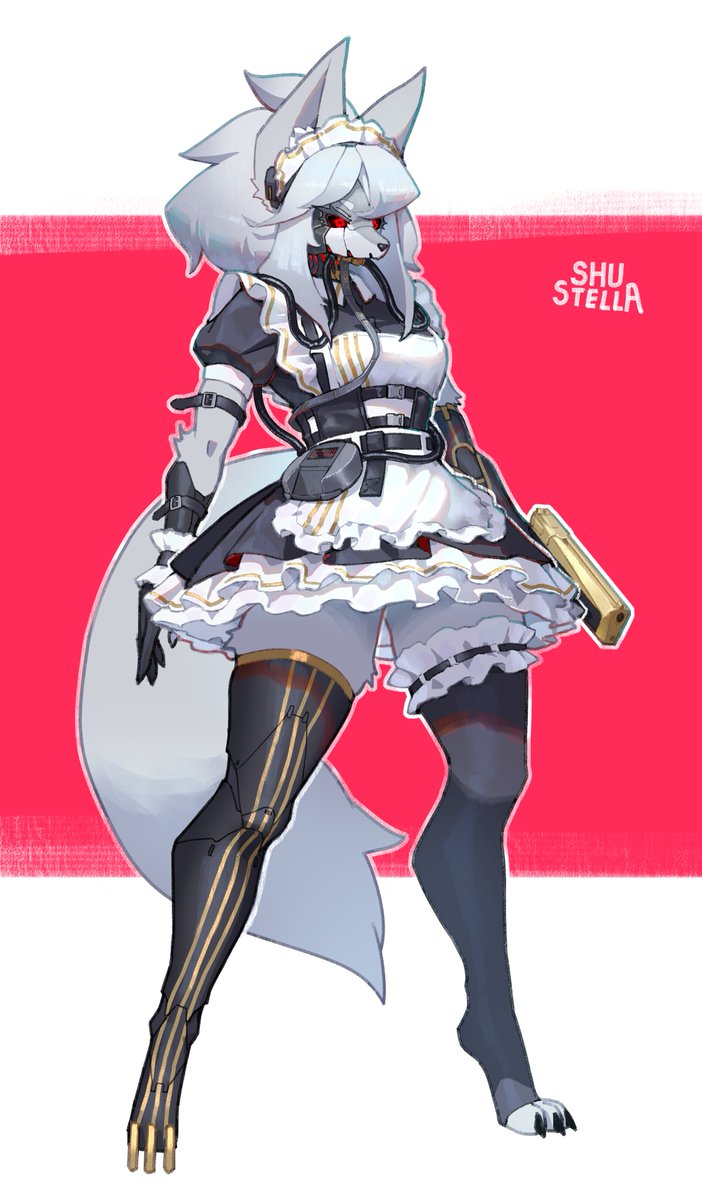 Stella_Hoshii's tweet photo. Cyborg wolf maid https://t.co/x9tbFRmZsO