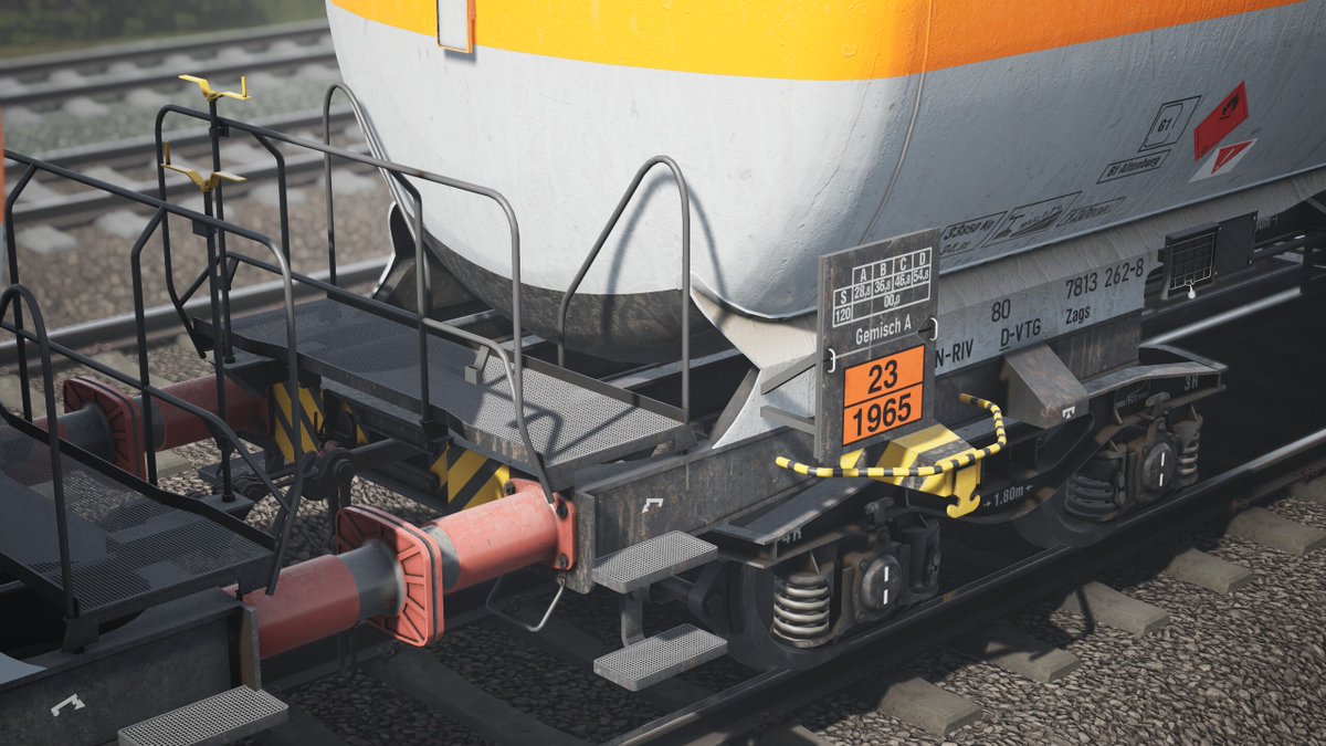 SkyhookGames's tweet photo. ICYMI:

TSW6: Cargo Line Vol. 6 - Gas is arrives 14th July! ⏰

Featuring Zags 110m³ Gas Tanker in all over white with orange band livery on Pfälzische Ludwigsbahn: Mannheim to Kaiserslautern! 🚉

Click here for more info!
https://t.co/WVDhiNR4rh https://t.co/XOq7EOUO13