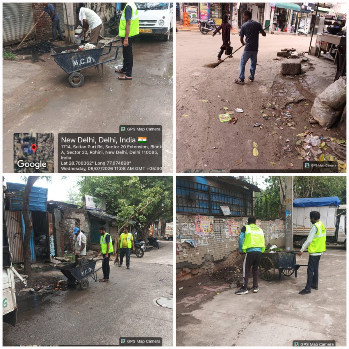 DmcNarela's tweet photo. A special drive for clearance of fatigue points was carried out on 08.07.2026.  During the drive, necessary sanitation and cleanliness measures were undertaken, and all identified fatigue points were attended to as required.
@LtGovDelhi
@CMODelhi
@MCD_Delhi
@SBM_MCD https://t.co/29V6iFCtkt