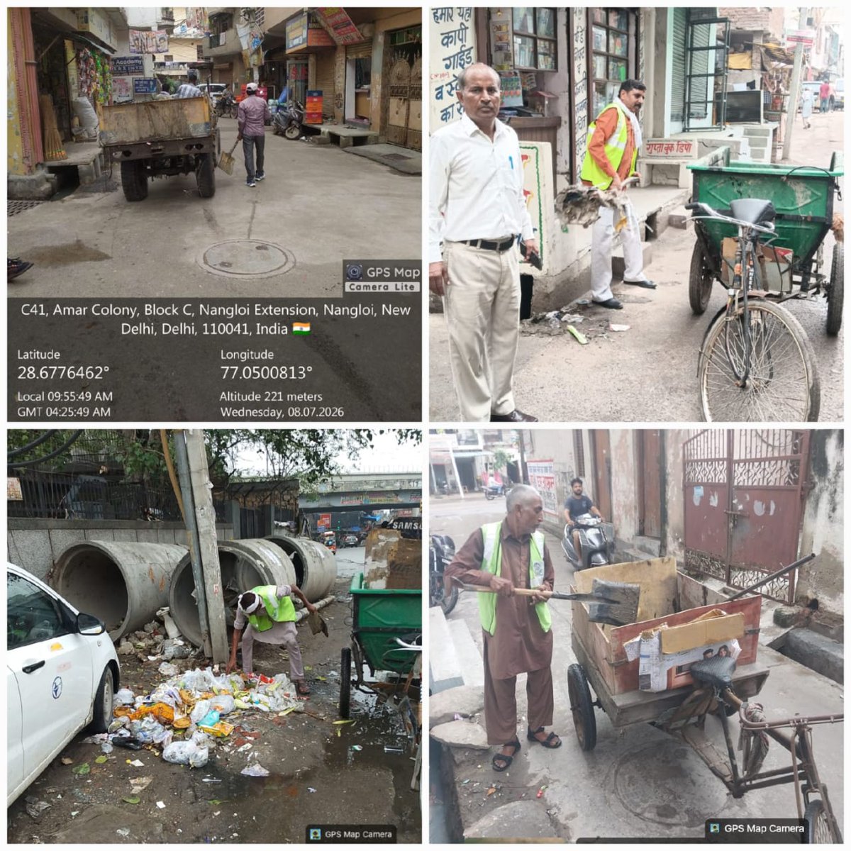 DmcNarela's tweet photo. A special drive for clearance of fatigue points was carried out on 08.07.2026.  During the drive, necessary sanitation and cleanliness measures were undertaken, and all identified fatigue points were attended to as required.
@LtGovDelhi
@CMODelhi
@MCD_Delhi
@SBM_MCD https://t.co/29V6iFCtkt