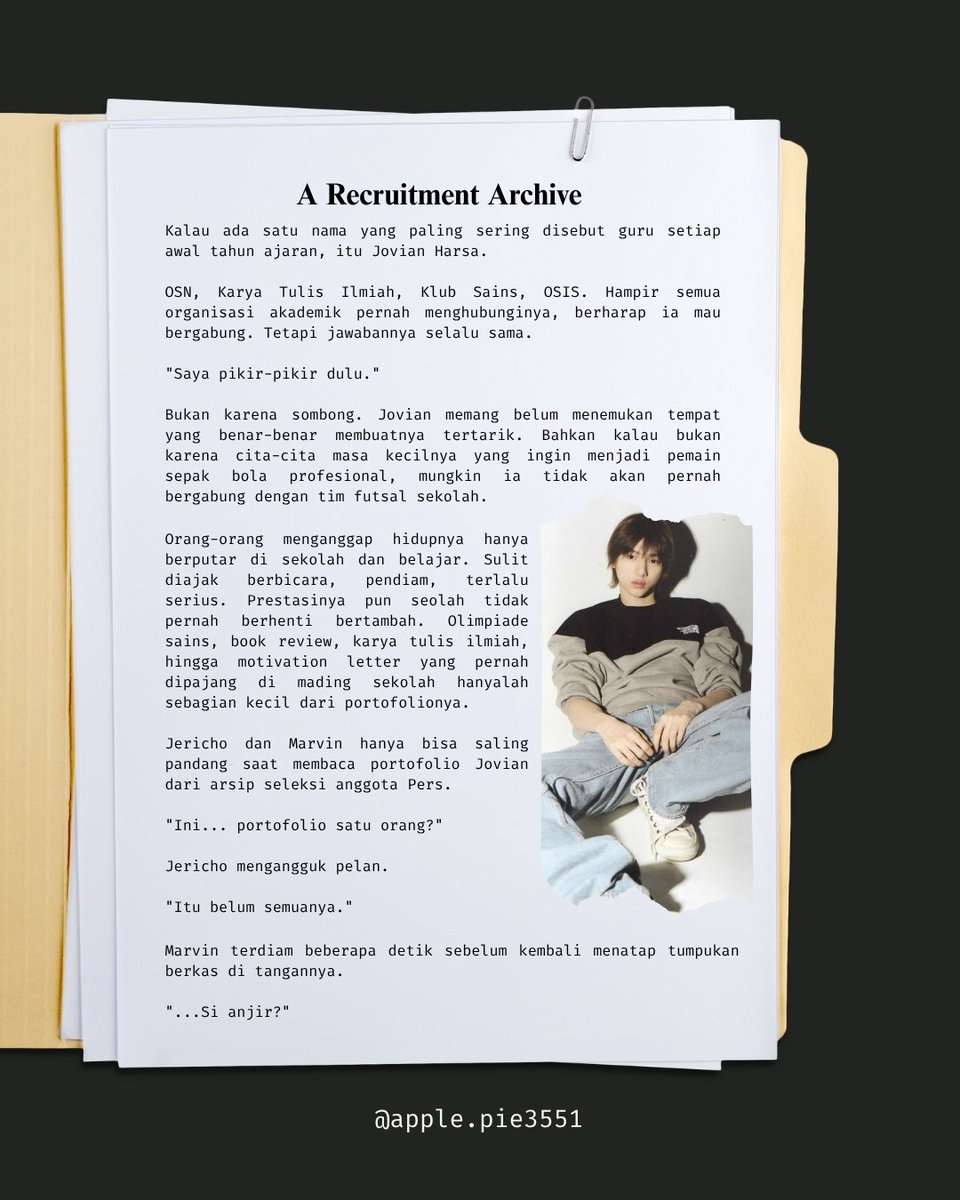jejesdraft's tweet photo. Recruitment Archive
PR - 003
Jovian Harsa https://t.co/rS5xpBTWXp