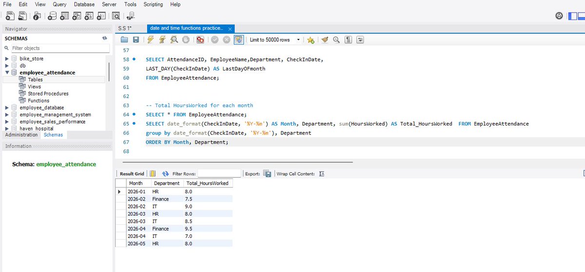 Day 23 Today, I practised MySQL Date & Time functions by solving 8 ...