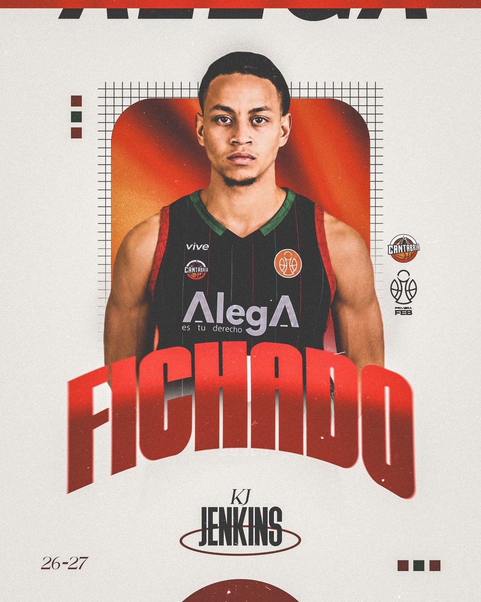 GrupoAlegaCant's tweet photo. 🏀¡KJ Jenkins se incorpora a GAC!

⛹El estadounidense llega procedente del Boras Basket de la Liga Sueca de Baloncesto

Su presencia en el perímetro supondrá un impulso al juego exterior🔥

¡Bienvenido!💚❤️🤍

#5AñosDeOro #BaloncestoenCantabria #GrupoAlegaCantabria #PrimeraFEB https://t.co/77OymMXjtP