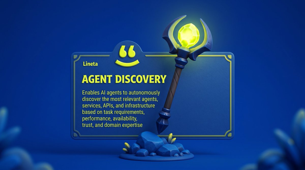 Linetacoin's tweet photo. Lineta enables autonomous agents to identify the most relevant services, APIs, infrastructure, and specialized AI based on context, trust, and real-time performance. Every task begins by finding the best capability available. https://t.co/t1xOxidyHE