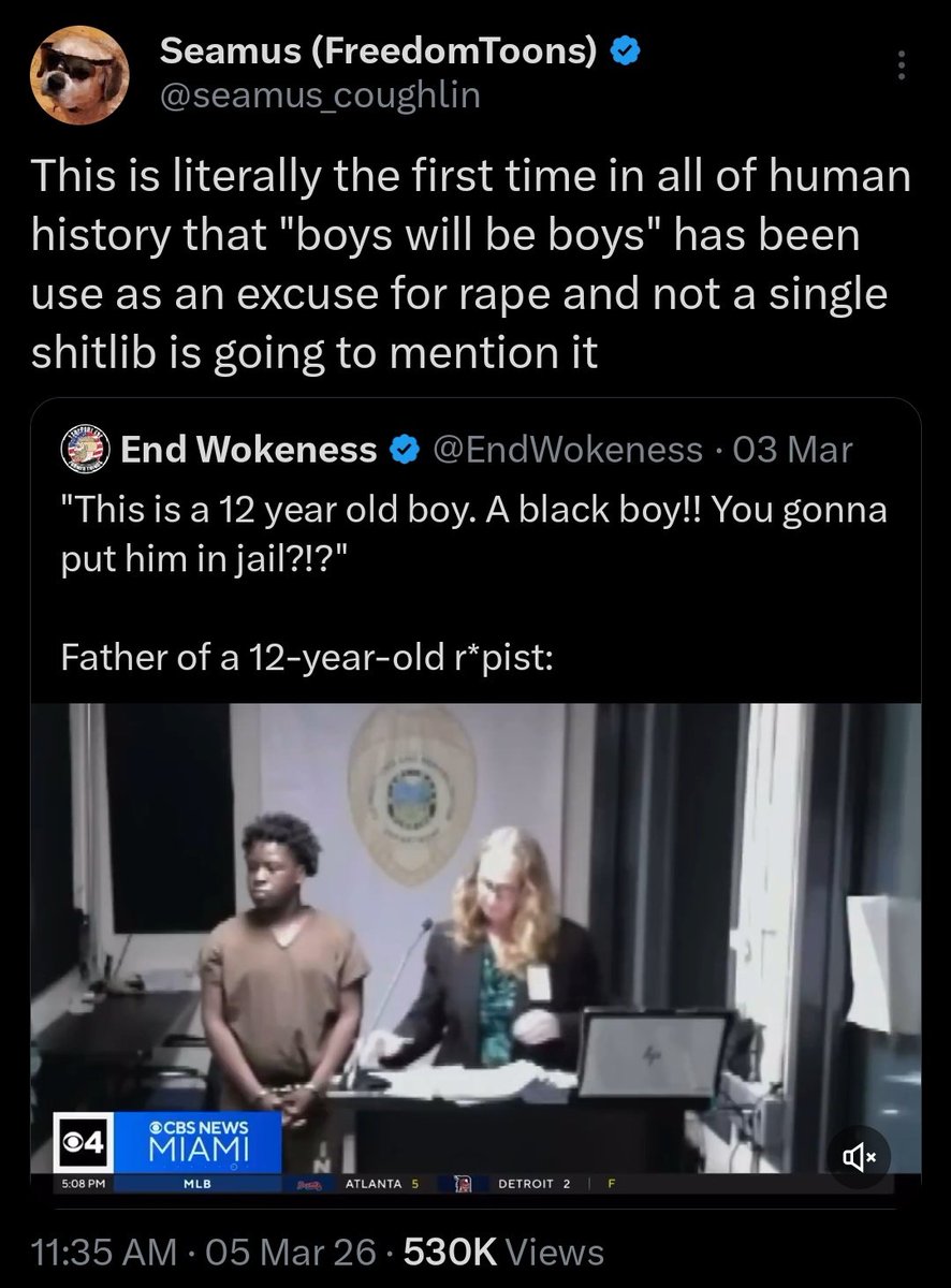 CptMuchoTexto's tweet photo. It's funny how, in all the years y'all have decried "boys will be boys" as an excuse for rape, I've yet to see any of you point to a single real-world example of anybody doing that.

We even found one example for you that we already know you're not touching with a ten foot pole. https://t.co/SJGrufJ28s