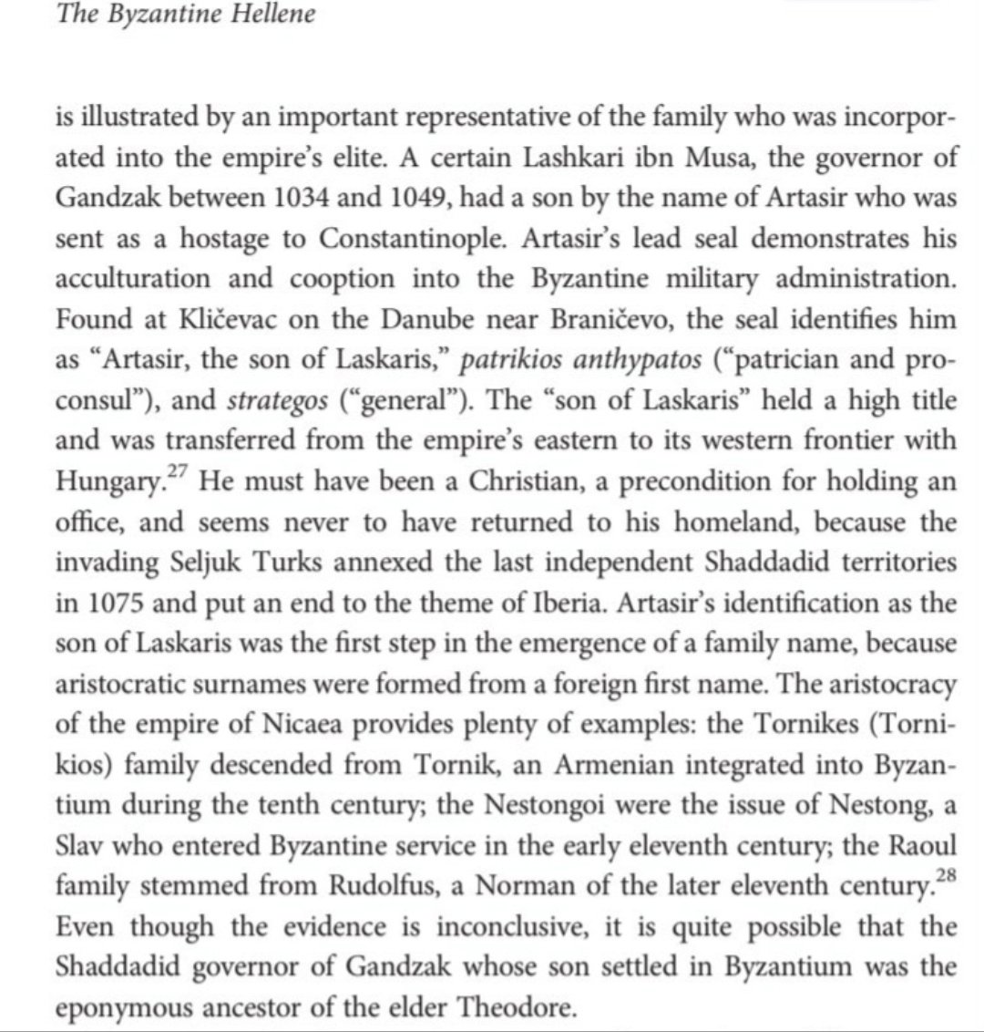 LaskarisDvini's tweet photo. Artasir, son of Lashkari ibn Musa, the Shaddadid Lord of Ganja: an 11th-century Kurdish Christian who served as a Byzantine General and Proconsul on the Danube frontier. 

He is the possible ancestor of the Laskaris family that would go on to rule the Empire of Nicaea. https://t.co/CDu7nffANM