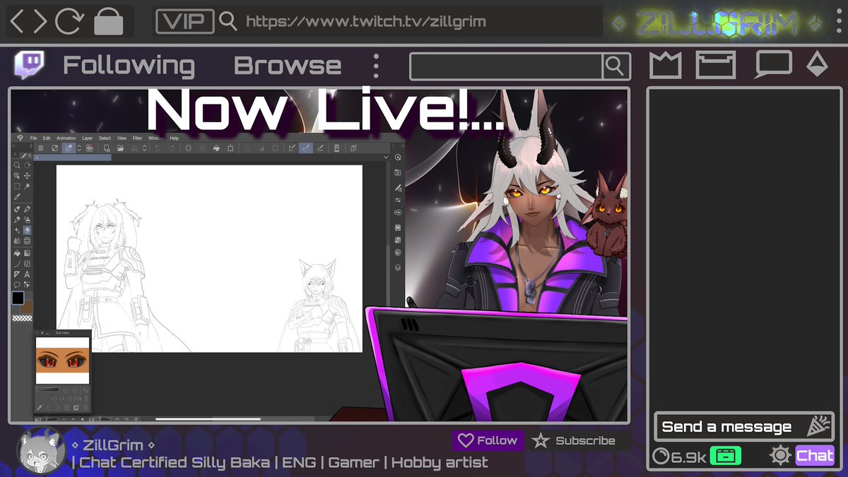ZillGrim's tweet photo. ‼️ It's Zilly time again ‼️
[ENG] Arting in progress ᛜ 
Redoing and making something new ᛜ | +18 | ᛜ https://t.co/971zFTQIok
#ENVtuber #L2DVtuber #twitchstreamer https://t.co/HBniLsrBdb