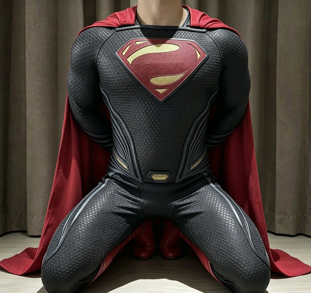 SuperFerpy's tweet photo. 超人不敌反派被抓住，从一开始的刚正不阿到最后臣服，你想对战败的超人做些什么呢？ #超人 #超人战败 #恶堕 #超级英雄 https://t.co/SSyqUTkh66