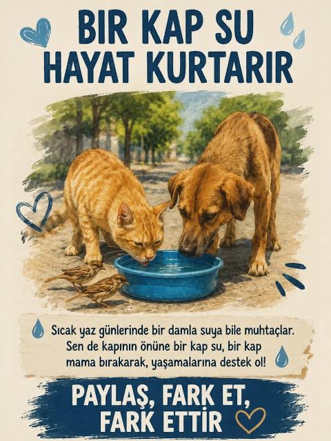 CrazyDaisyMls's tweet photo. Vereceğin bir kap su, onların hayatta kalmasını sağlayan en büyük iyiliktir. Haydi bu iyiliğin bir parçası ol ve kapı önüne onlar için su koy..  💦💦
#BirKapSu #birkapmama #SokakHayvanlarıSahipsizDeğil #7527iptaledilsin https://t.co/l5YyFxbp5g