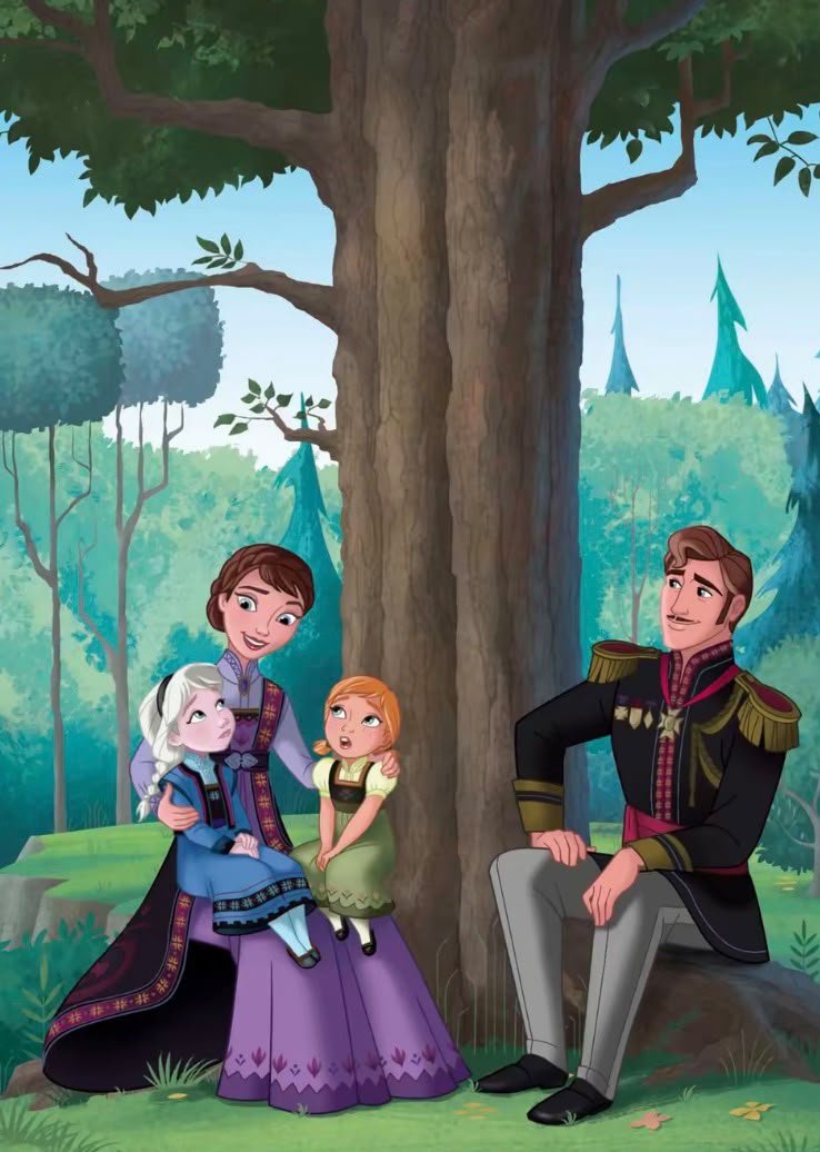 reminiscinbby's tweet photo. elsa and anna with their parents ♡ https://t.co/qRI309FLfL