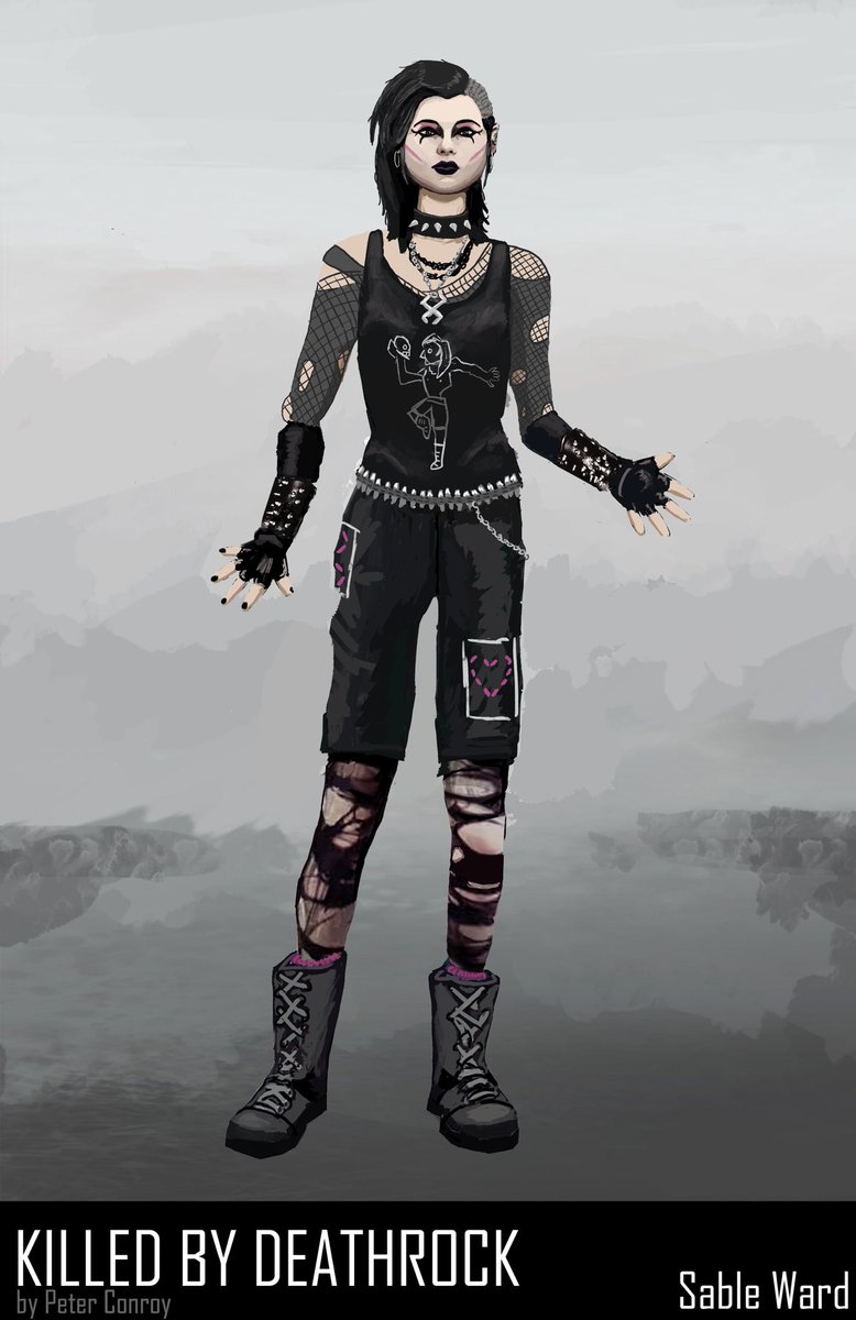 DBDHellraiser's tweet photo. My submission for Sable, not sure if it’s interesting enough but I’m happy with it. I wanted her to have some Goth representation in her cosmetics https://t.co/3ubocpEBgK