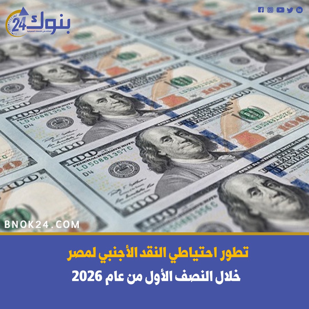Bnok24's tweet photo. تطور #احتياطي_النقد_الأجنبي لمصر خلال النصف الأول من عام 2026
التفاصيل|  https://t.co/CMQSjAa6iP https://t.co/aqtsH5SIG3
