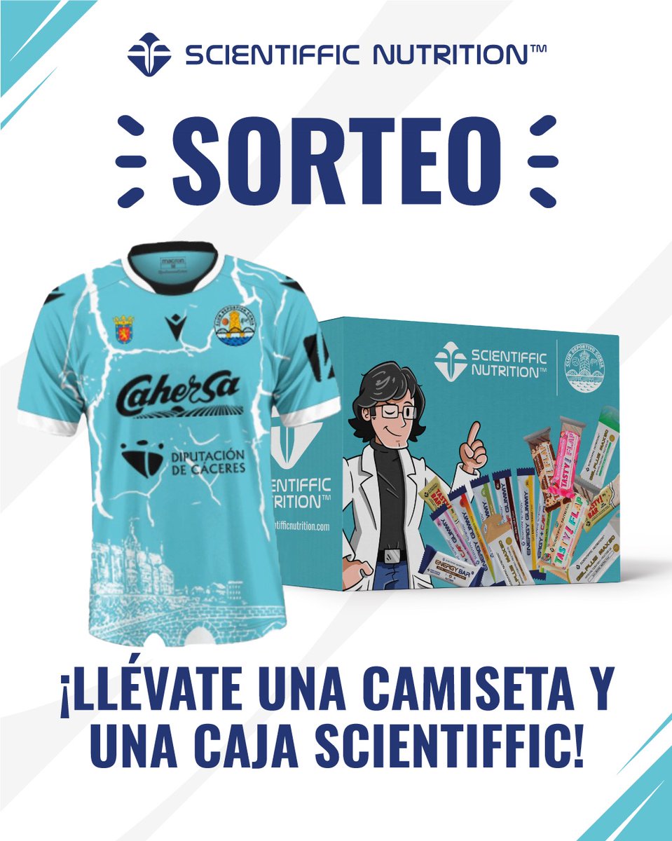 CDCORIA's tweet photo. Dicen que el verano está a la vuelta de la esquina… y todavía estás a tiempo de ponerte en forma. 😜

Por eso, el CD Coria y @Scientiffic_, ¡lanzamos un sorteo para ayudarte a empezar con energía! 💪🔥

🎁 ¿Qué puedes ganar?

✅ Un lote de productos Scientiffic Nutrition y una camiseta oficial del Coria para acompañarte en tus entrenamientos.

¿Cómo participar?

1️⃣ Sigue a @Scientiffic_

2️⃣ Sigue a @CDCoria

3️⃣ Dale ❤️ a esta publicación.

4️⃣ Menciona en los comentarios a ese amigo o amiga que lleva diciendo desde enero: “el lunes empiezo”. 😂

💬 Cuantas más personas menciones (en comentarios diferentes), más oportunidades tendrás de ganar.

📅 Puedes participar hasta el viernes 17 de julio a las 23:59 h.

🏆 El ganador se anunciará en nuestras stories.

¡Este verano no esperes a estar en forma… empieza a construirla! ☀️💙

#FocusOnYourGoals #ScientifficNutrition #Running #Fitness #Verano #NutriciónDeportiva